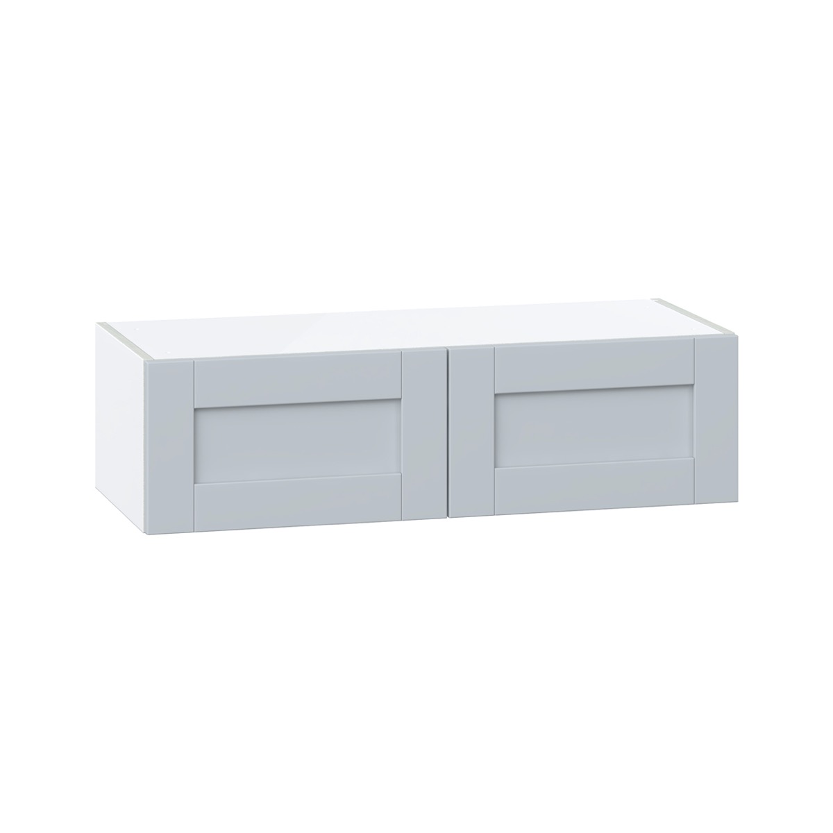 Sea Holly Light Gray  Shaker Assembled Wall Bridge  Cabinet (36 in. W X 10 in. H X 14 in. D)