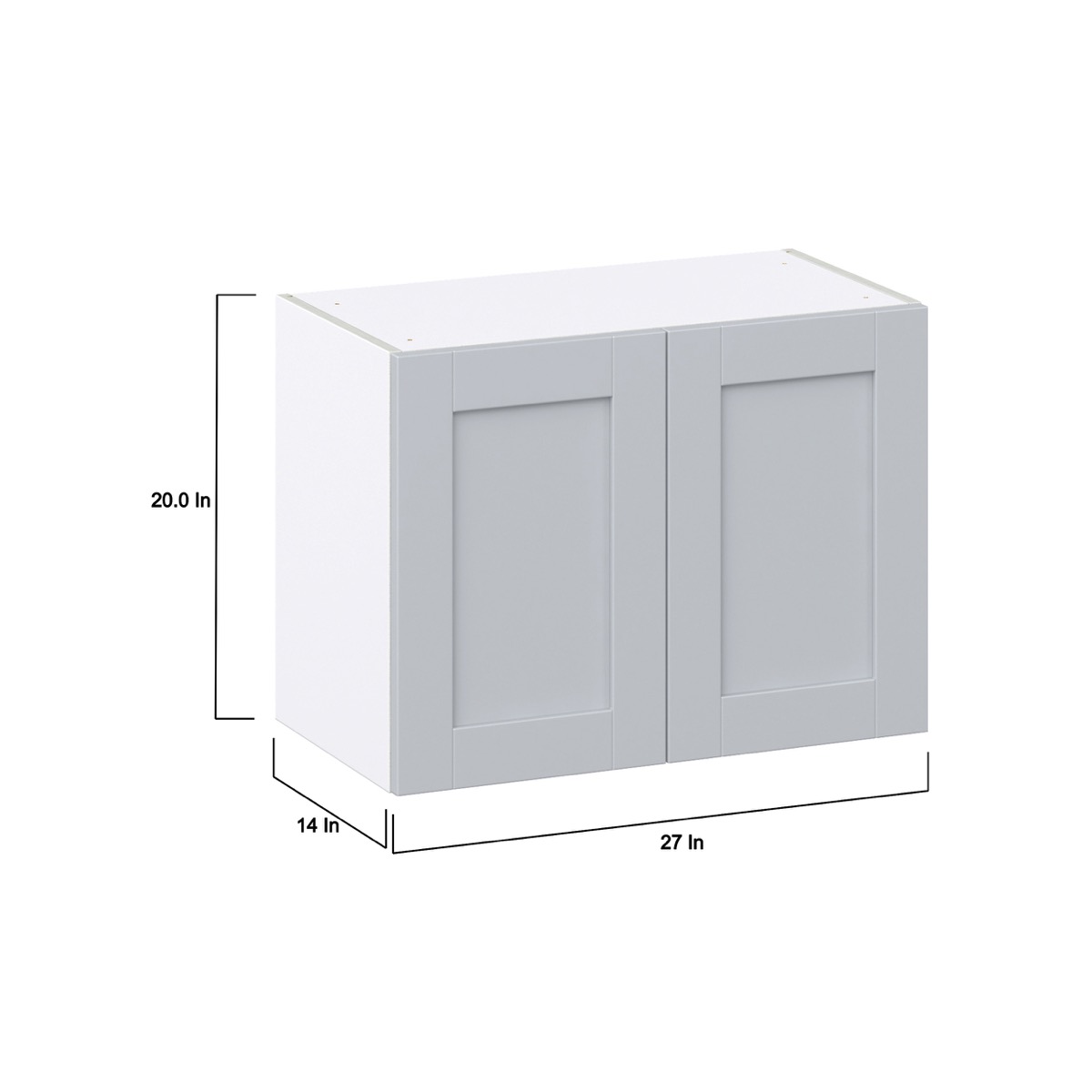 Sea Holly Light Gray  Shaker Assembled Wall Bridge  Cabinet (27 in. W X 20 in. H X 14 in. D)