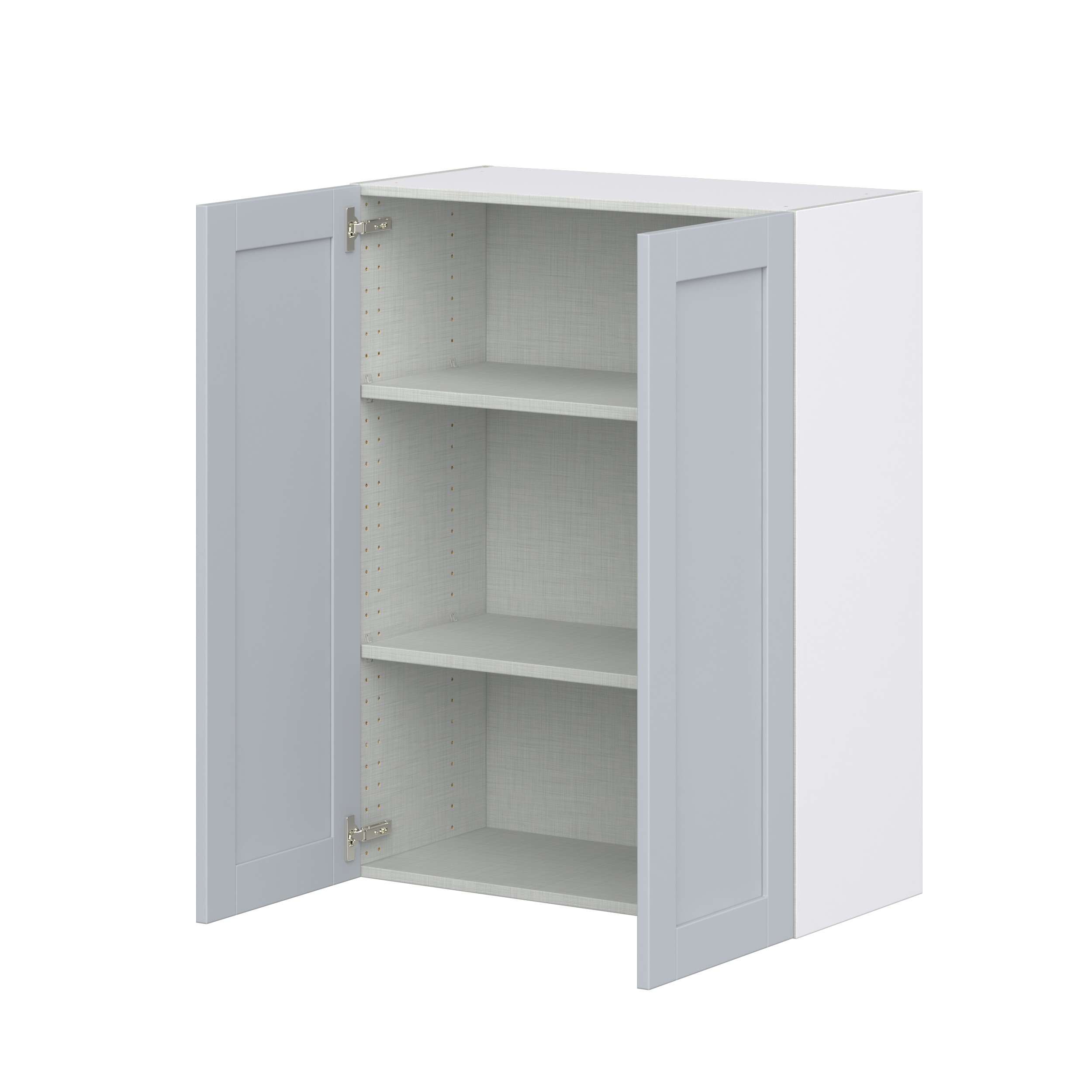 Sea Holly Light Gray Shaker Assembled Wall Cabinet with 2 Full High Doors (30 in. W x 40 in. H x 14 in. D)