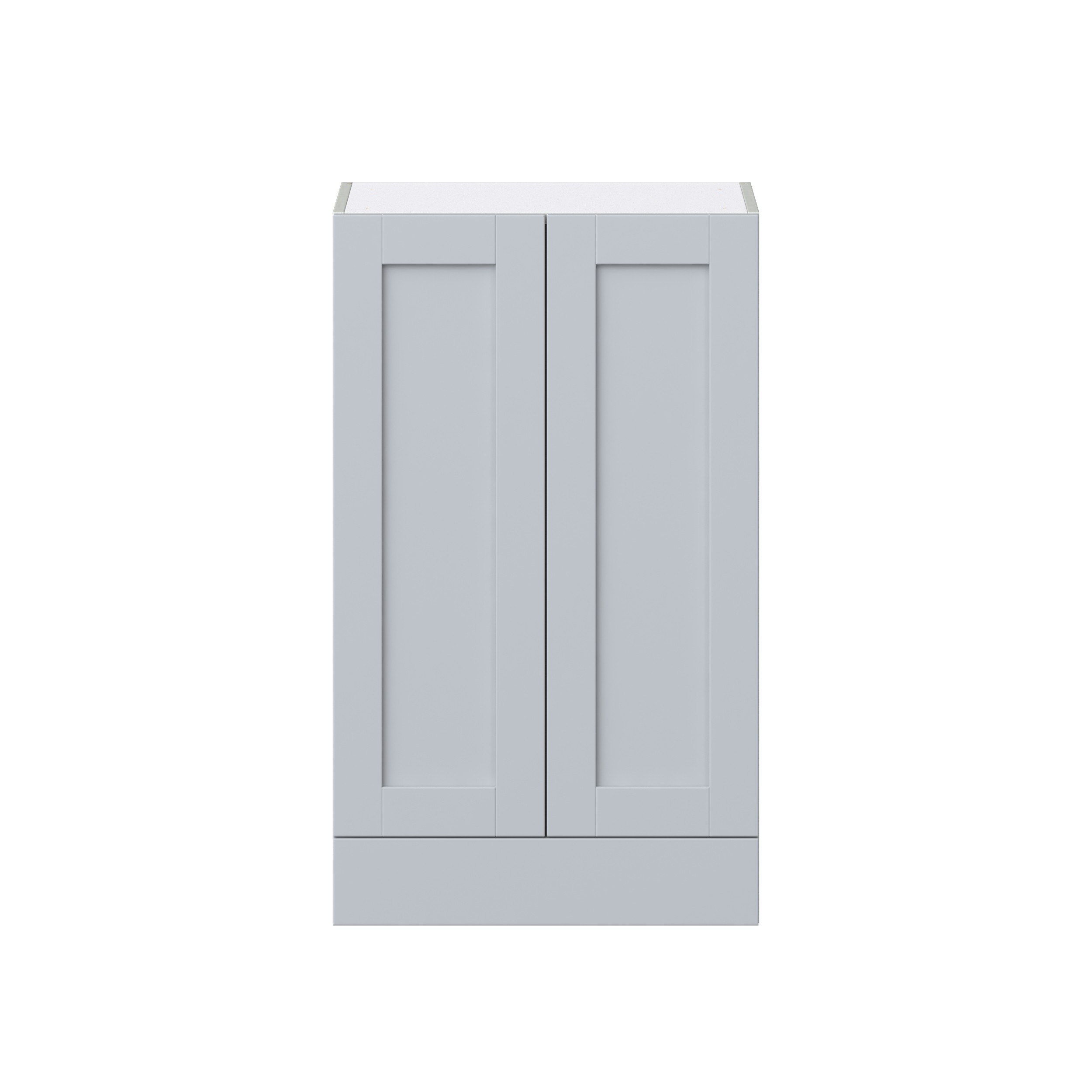 Sea Holly Light Gray Shaker Assembled Wall Cabinet with 2 Doors and a 5 in. Drawer (24 in. W x 40 in. H x 14 in. D)