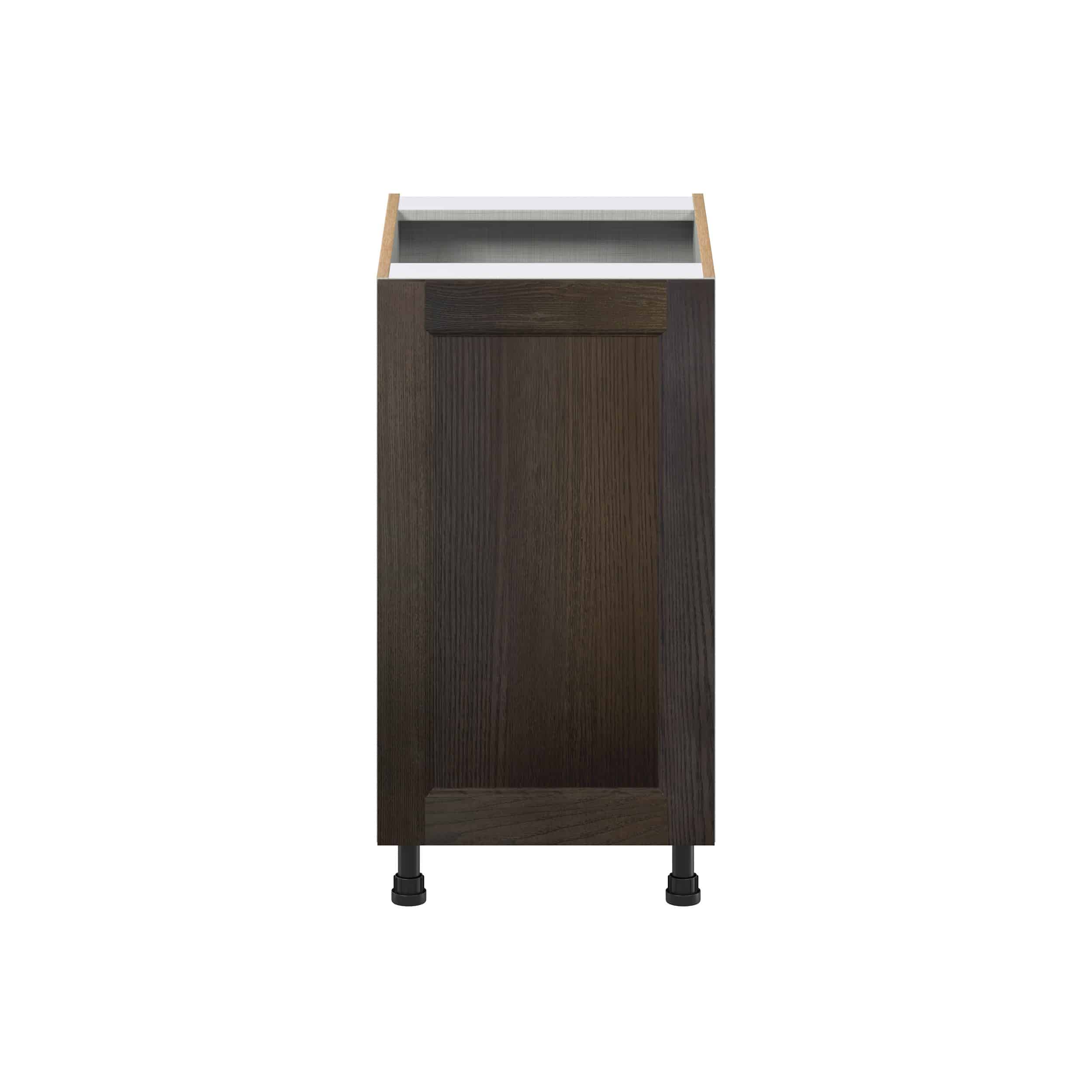 Summerina Chestnut Solid Wood Recessed Assembled Full High Door with 2 Pull Out Waste Bin Kitchen Cabinet (18 in. W x 34.5 in. H x 24 in. D)