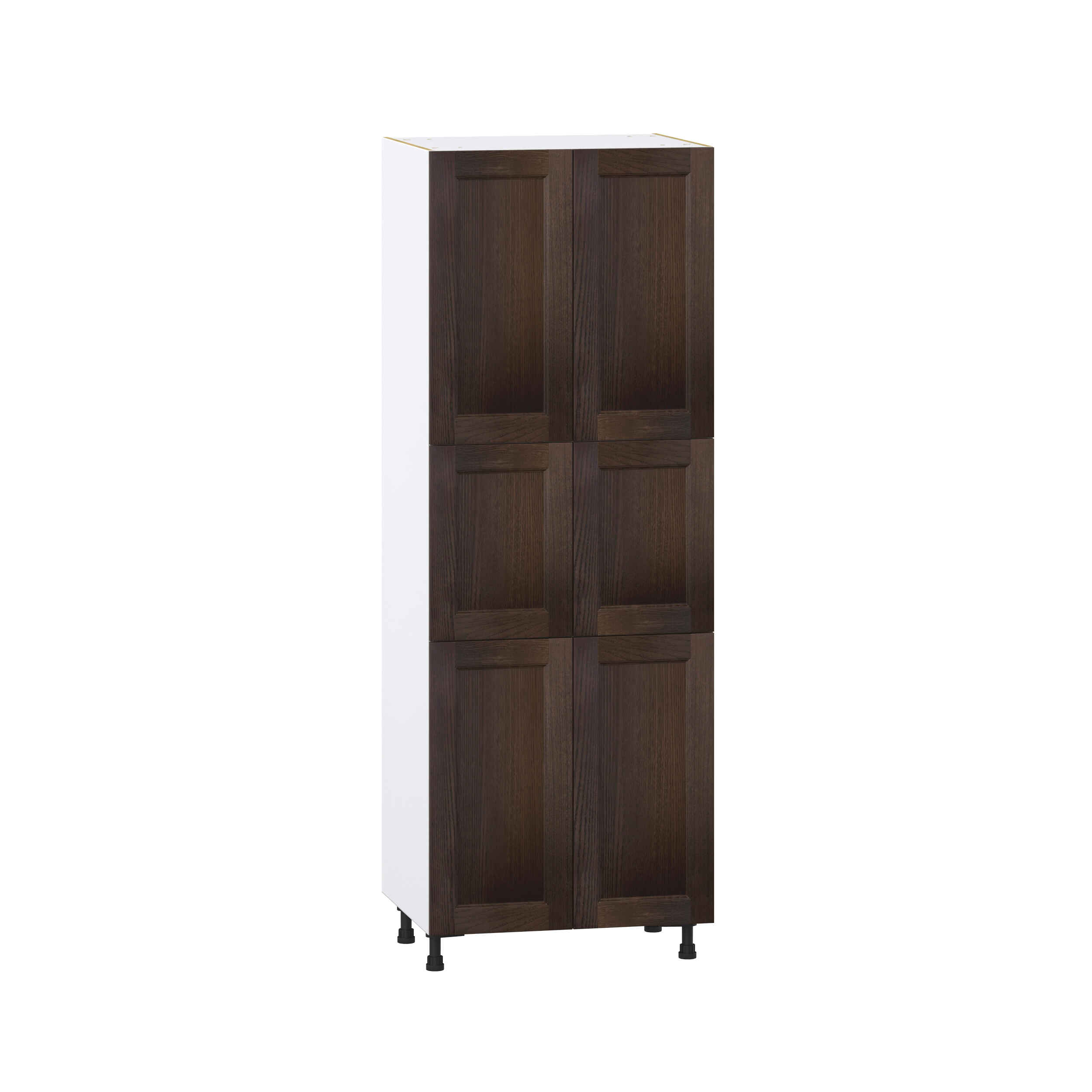 Summerina Chestnut Solid Wood Recessed Assembled Pantry Cabinet with 6 Doors and 4 Inner Drawers (24 in. W X 84.5 in. H X 24 in. D)