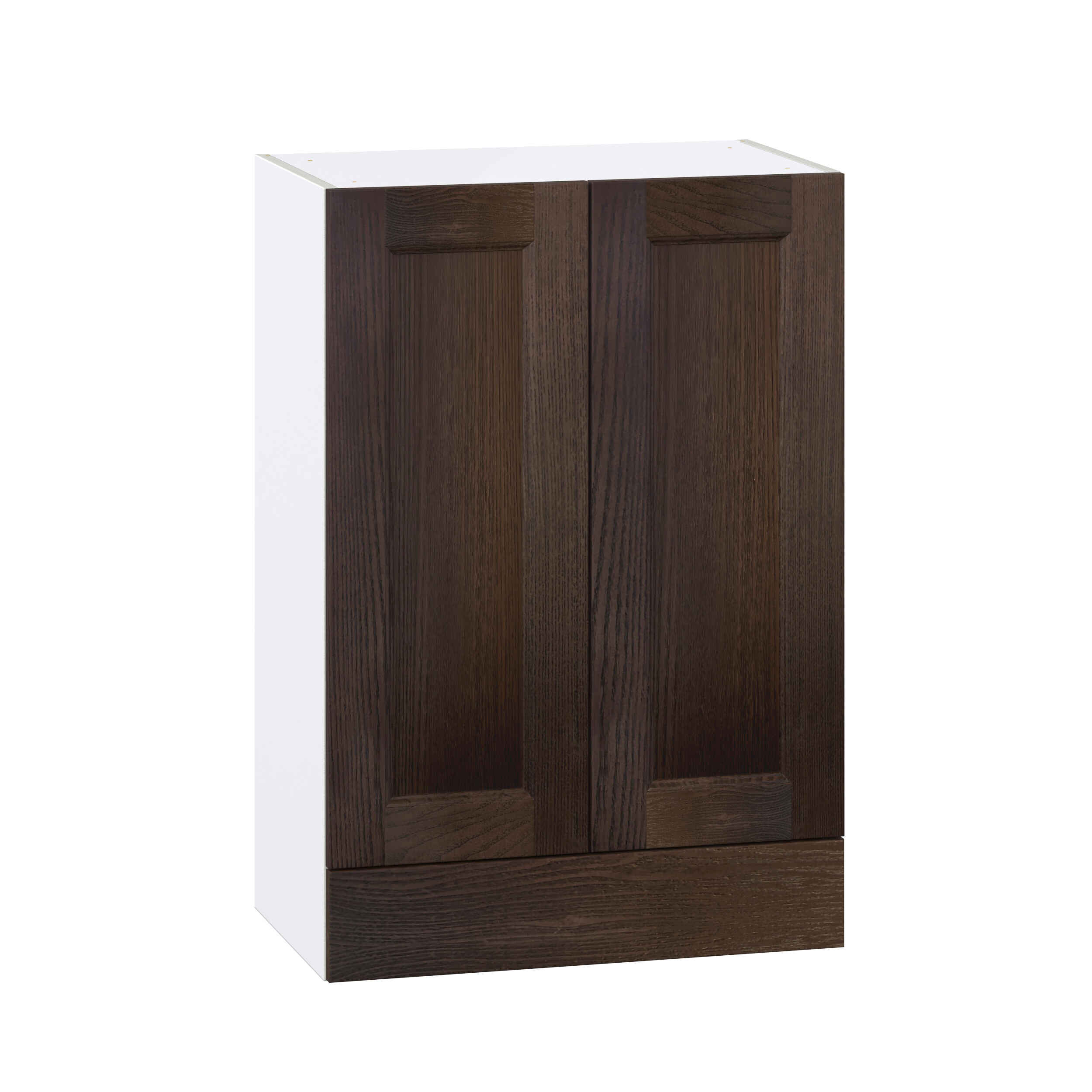 Summerina Chestnut Solid Wood Recessed Assembled Wall  Cabinet with 2 Doors and a 5 in. Drawer (24 in. W x 35 in. H x 14 in. D)