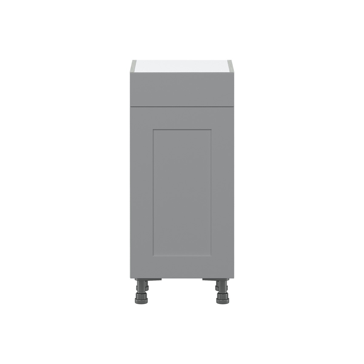 Willow Painted Slate Gray  Shaker Assembled Shallow Base Cabinet with 1 Door and 1 Drawer (15 in. W x 34.5 in. H x 14 in. D)