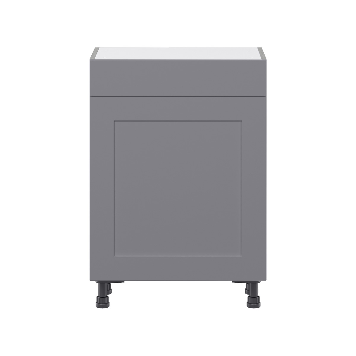 Willow Painted Slate Gray  Shaker Assembled Shallow Base Cabinet with 1 Door and 1 Drawer (24 in. W x 34.5 in. H x 14 in. D)