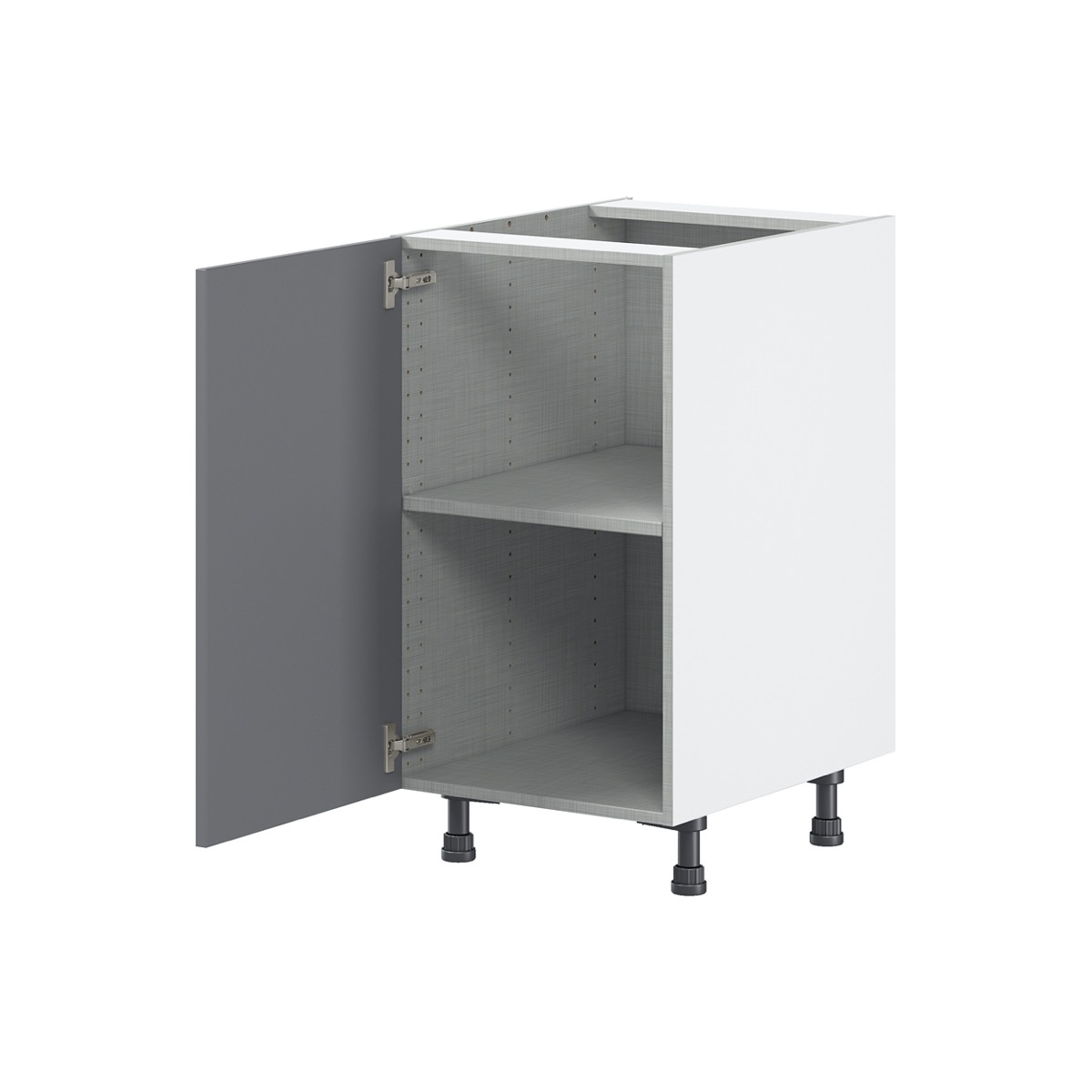 Willow Painted Slate Gray  Shaker Assembled Base Cabinet with a Full High Door (18 in. W x 34.5 in. H x 24 in. D)