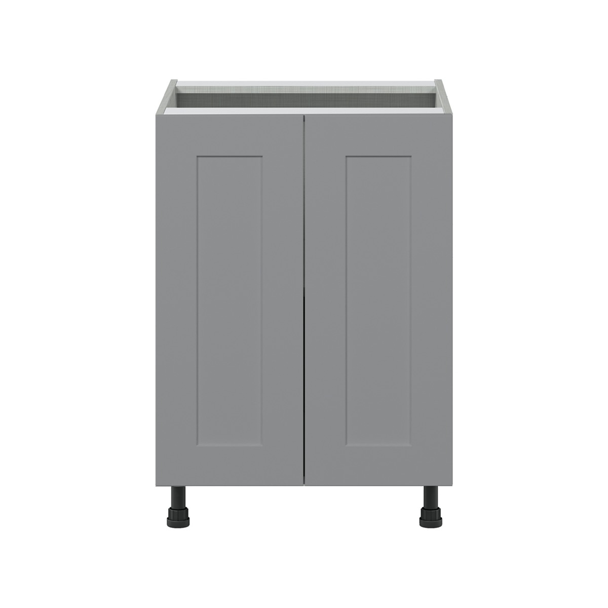 Willow Painted Slate Gray  Shaker Assembled Base Cabinet with 2 Full High Doors (24 in. W x 34.5 in. H x 24 in. D)