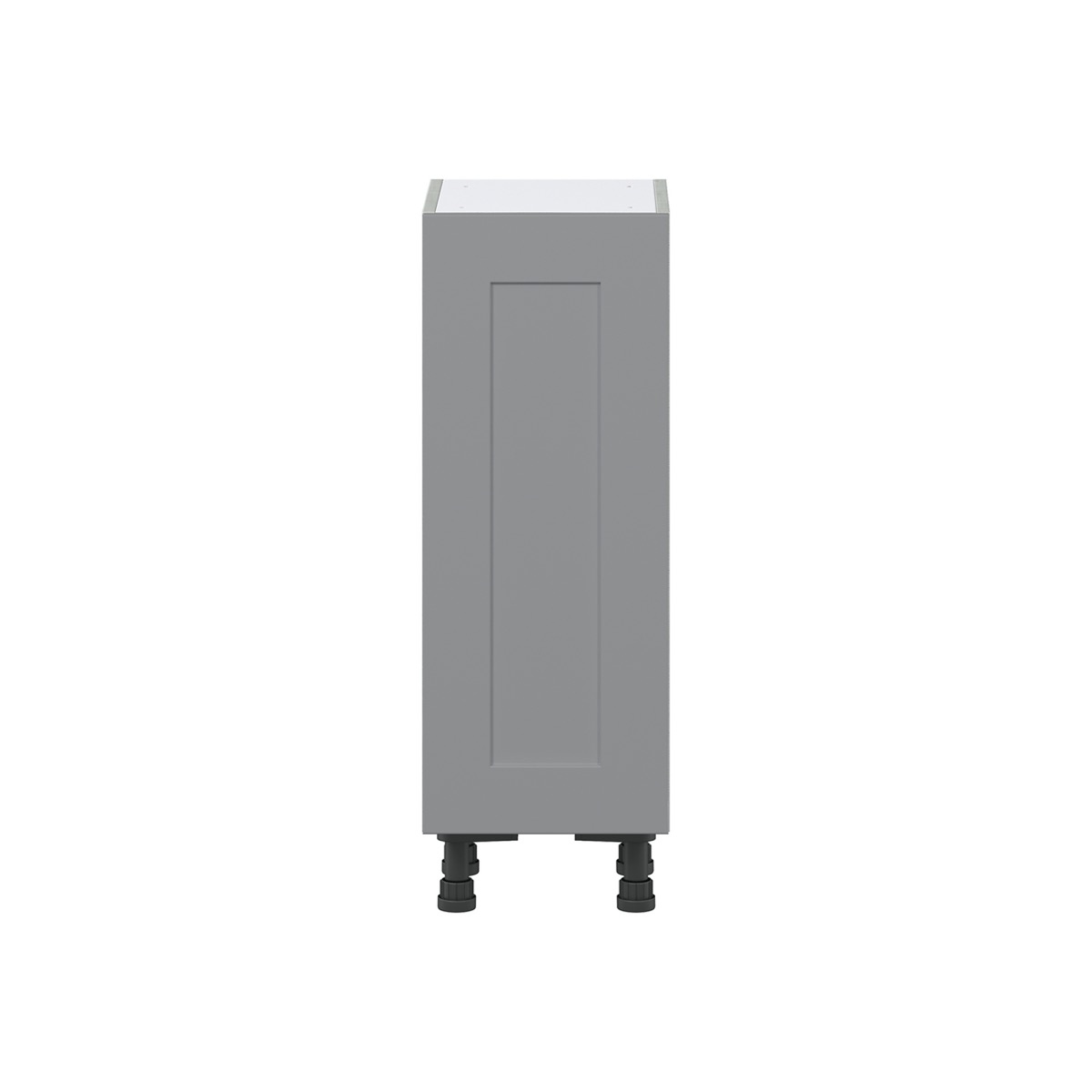 Willow Painted Slate Gray  Shaker Assembled Shallow Base Cabinet with a Full High Door (12 in. W x 34.5 in. H x 14 in. D)