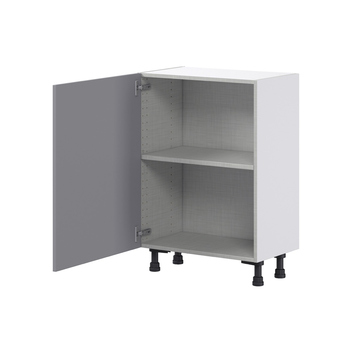 Willow Painted Slate Gray  Shaker Assembled Shallow Base Cabinet with a Full High Door (24 in. W x 34.5 in. H x 14 in. D)