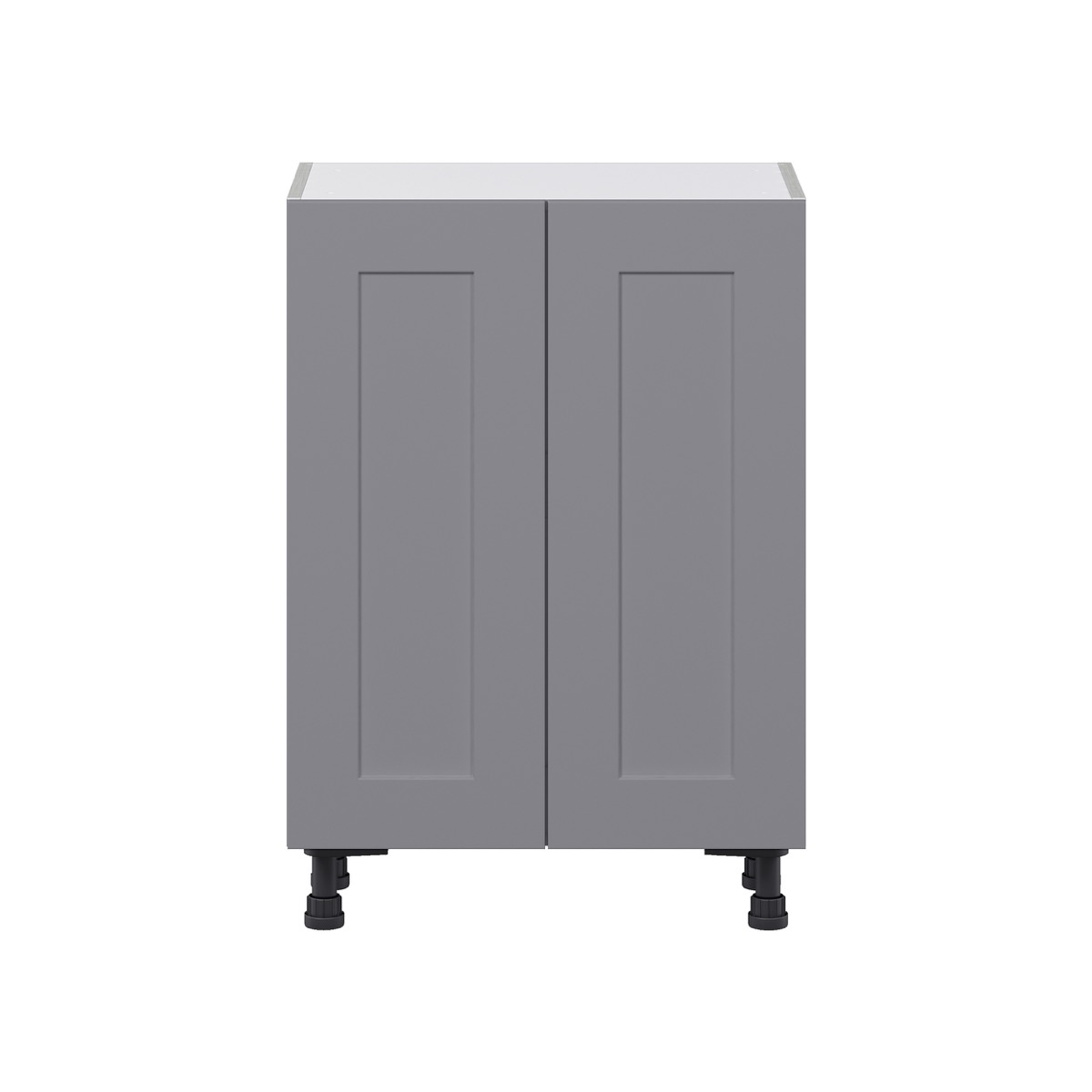 Willow Painted Slate Gray  Shaker Assembled Shallow Base Cabinet with 2 Full High Doors (24 in. W x 34.5 in. H x 14 in. D)