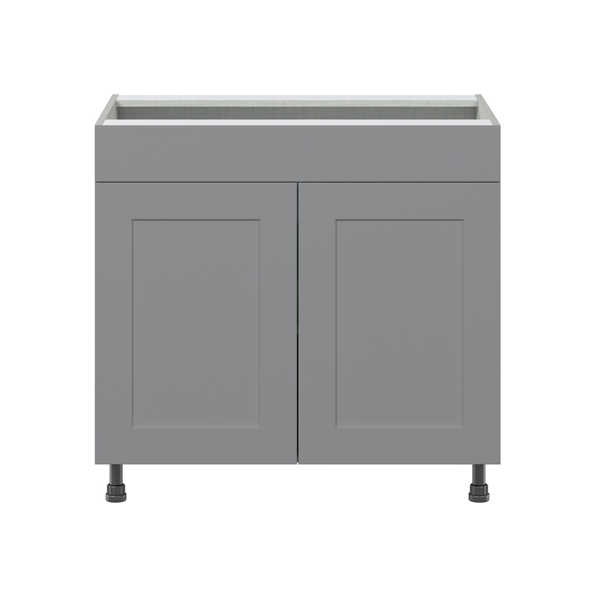 Willow Painted Slate Gray  Shaker Assembled Cooktop Base Cabinet with 2 Doors and False Front (36 in. W x 34.5 in. H x 24 in. D)