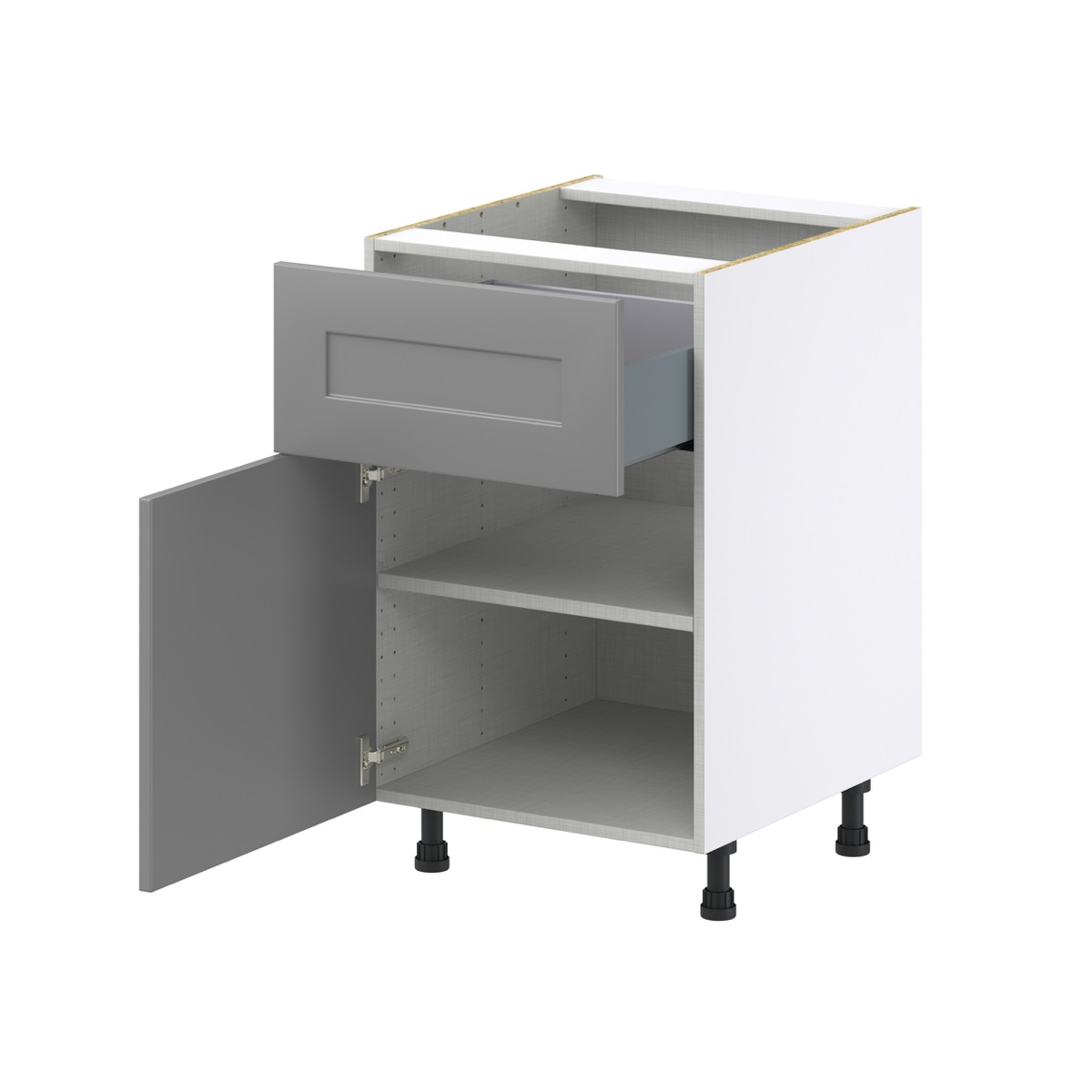 Willow Painted Slate Gray  Shaker Assembled Base Cabinet with 1 Door and a 10 in. Drawer (21 in. W X 34.5 in. H X 24 in. D)