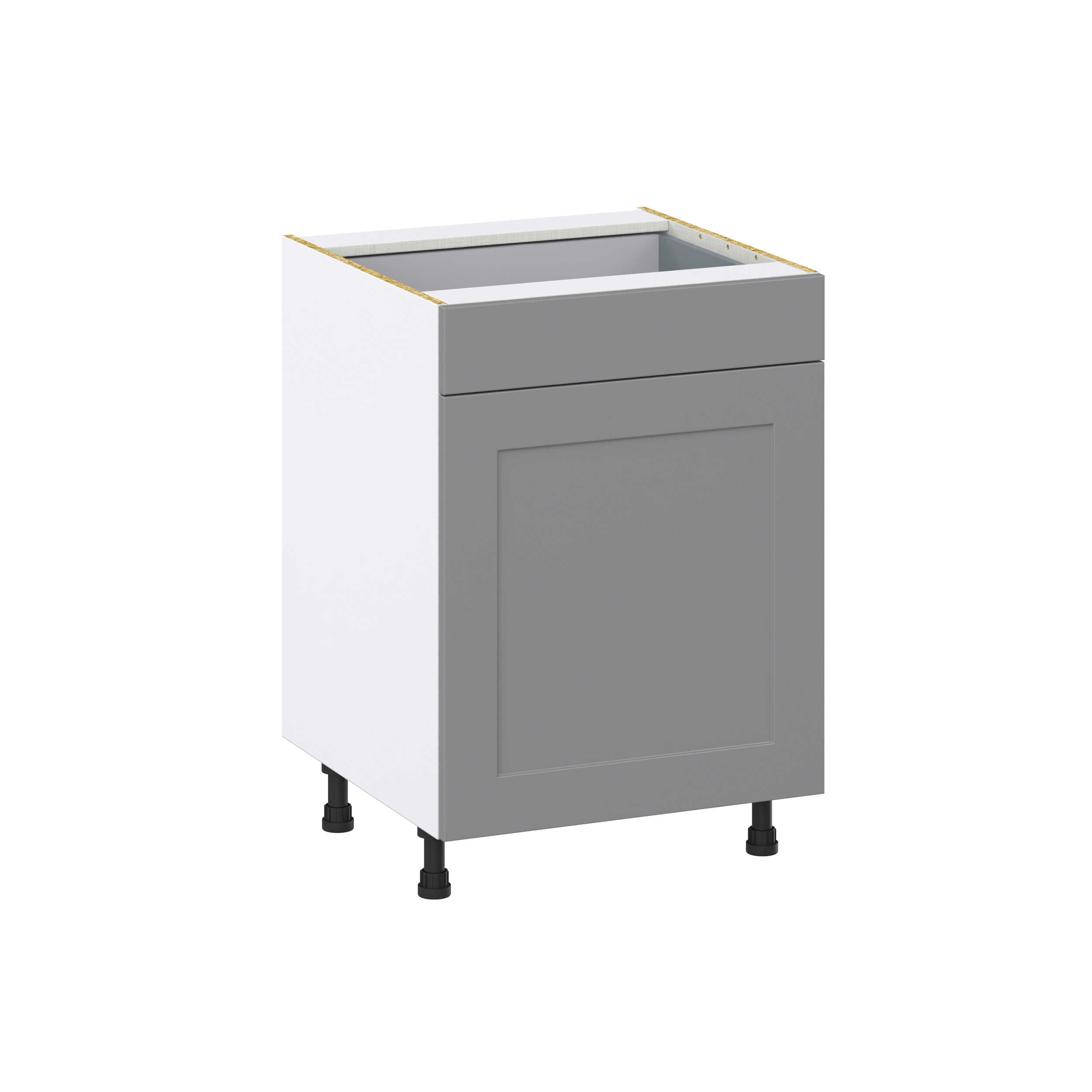 Willow Painted Slate Gray  Shaker Assembled Base Cabinet With a Pull Out (24 in. W x 34.5 in. H x 24 in. D)