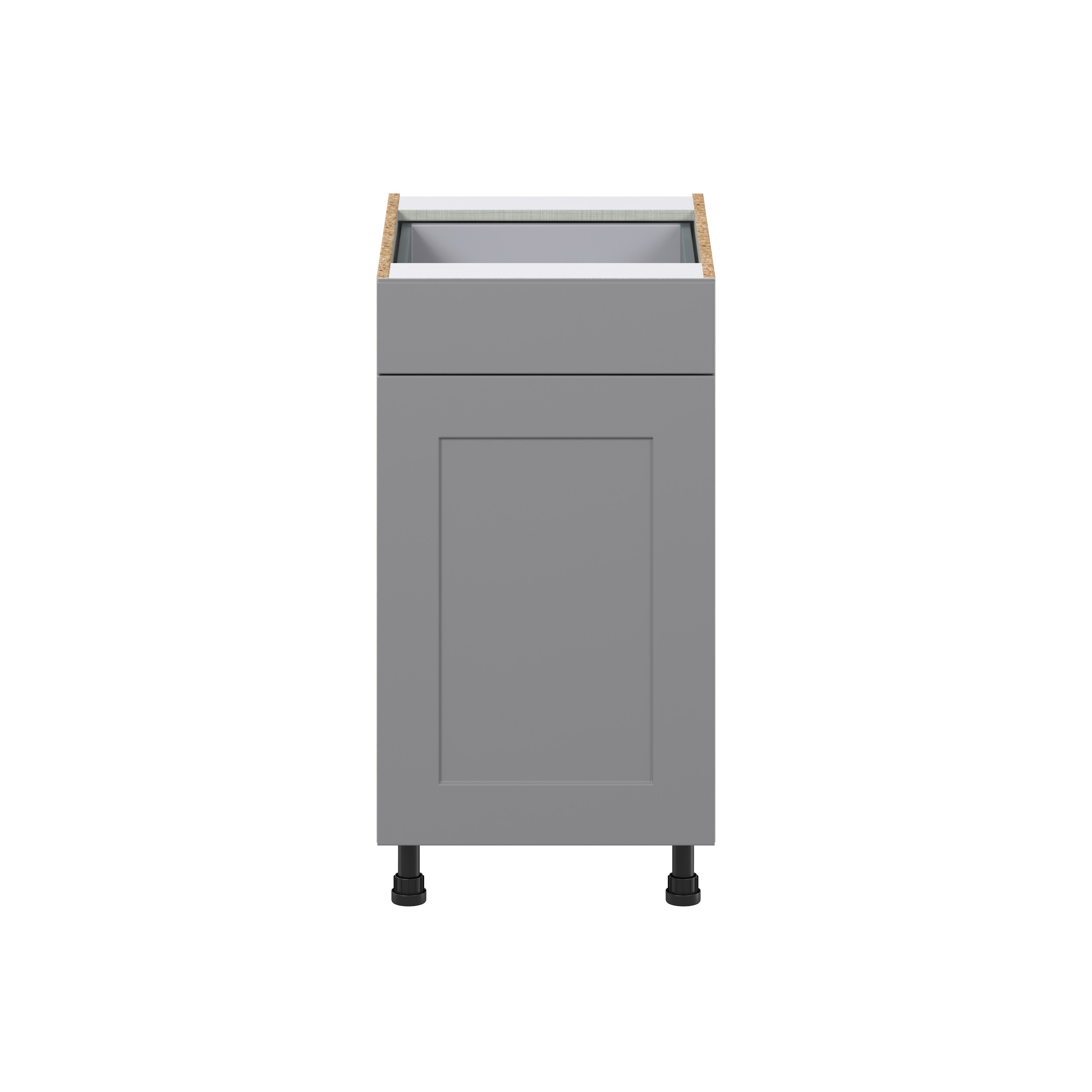 Willow Painted Slate Gray Shaker Assembled with 1 Drawer and 2 Pull Out Waste Bin Kitchen Cabinet (18 in. W x 34.5 in. H x 24 in. D)