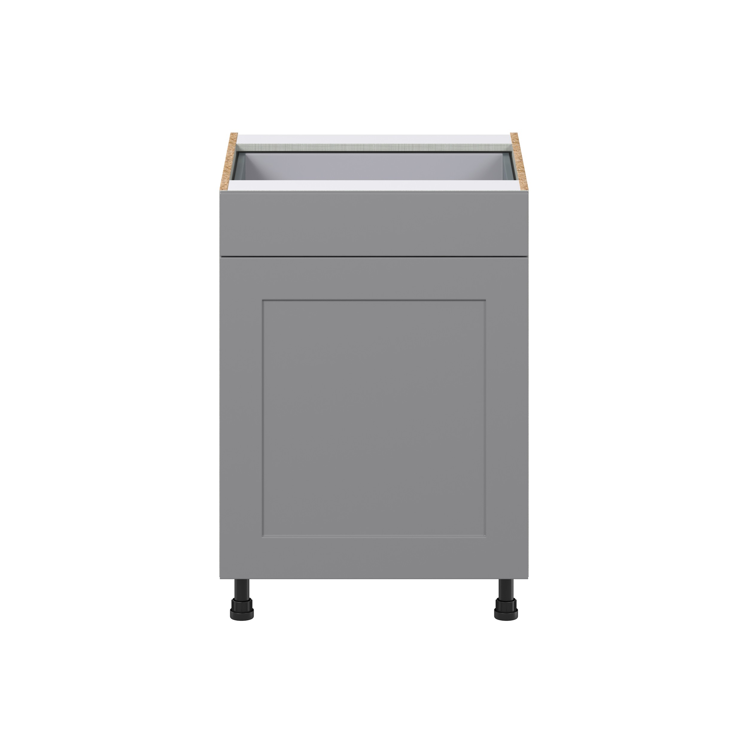 Willow Painted Slate Gray Shaker Assembled with 1 Drawer and Pull Out  3 Waste Bins Kitchen Cabinet (24in. W x 34.5 in. H x 24 in. D)