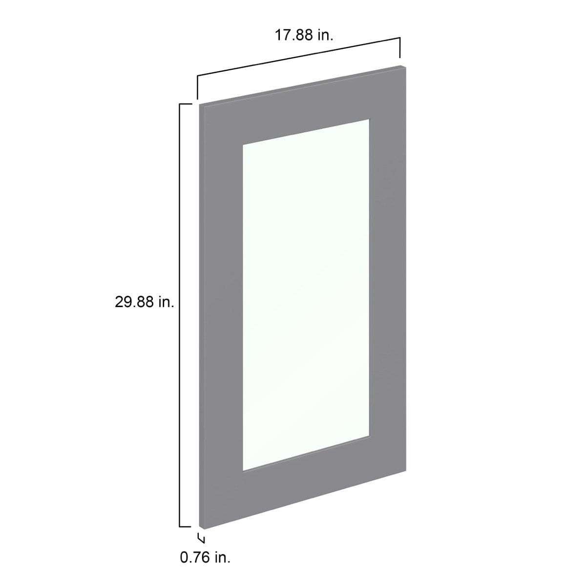 Willow Painted Slate Gray 18x30x0.75 in. Glass Door