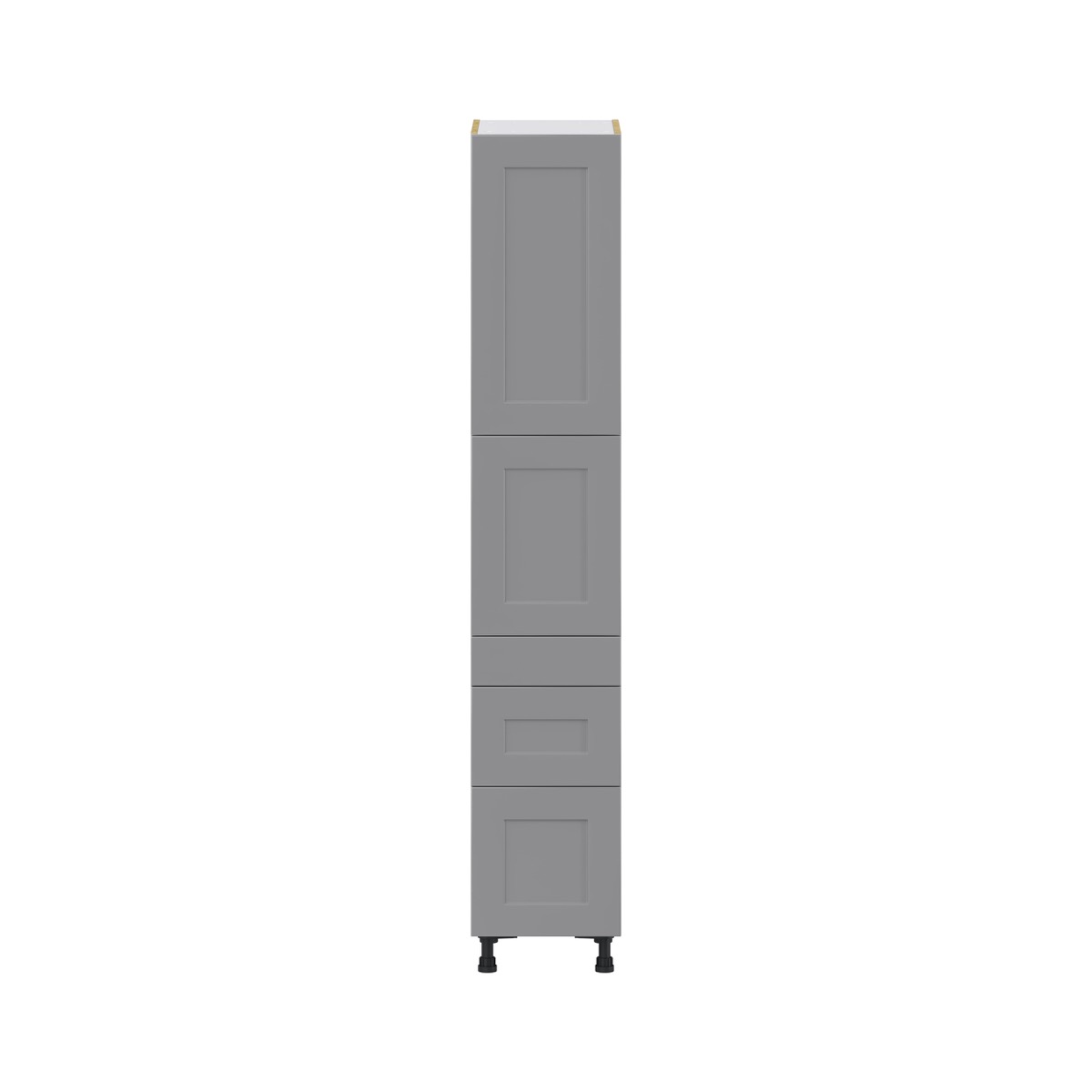 Willow Painted Slate Gray  Shaker Assembled Pantry  Cabinet with 2 Inner Drawers (15 in. W x 84.5 in. H x 24 in. D)