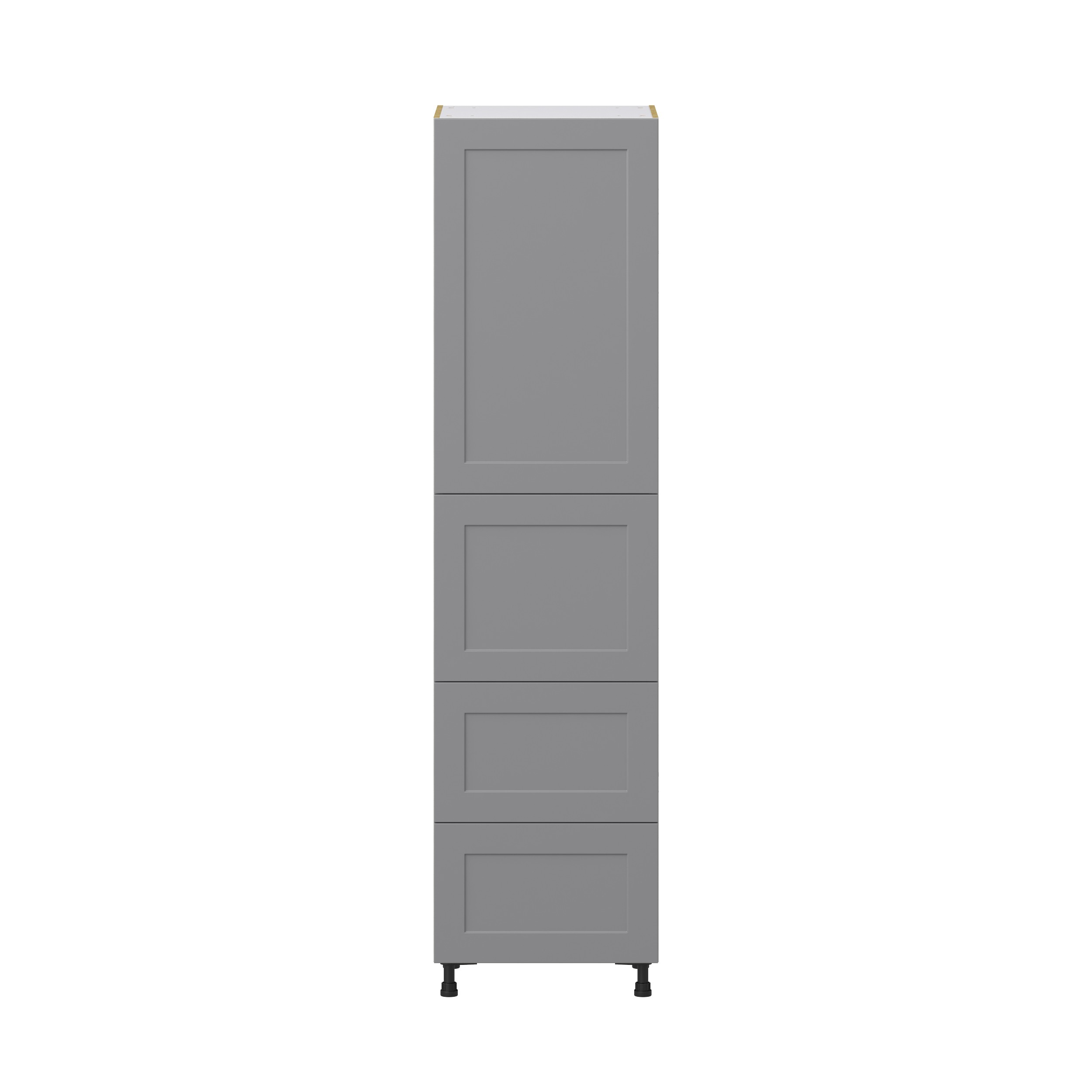 Willow Painted Slate Gray Shaker Assembled Pantry Cabinet 1 Doors with 2 Drawers and 2 Inner Drawers (24 in. W X 94.5 in. H X 24 in. D)