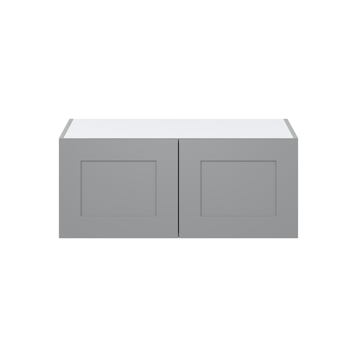 Willow Painted Slate Gray  Shaker Assembled Deep Wall Bridge  Cabinet (36 in. W X 15 in. H X 24 in. D)