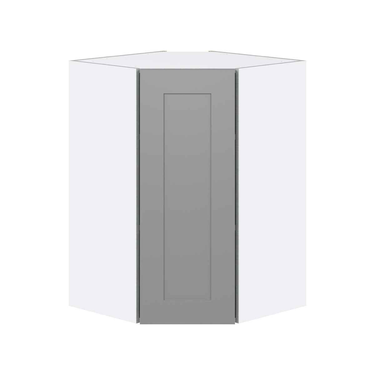 Willow Painted Slate Gray  Shaker Assembled Wall Diagonal Corner Cabinet with a Door (24 in. W x 35 in. H x 24 in. D)