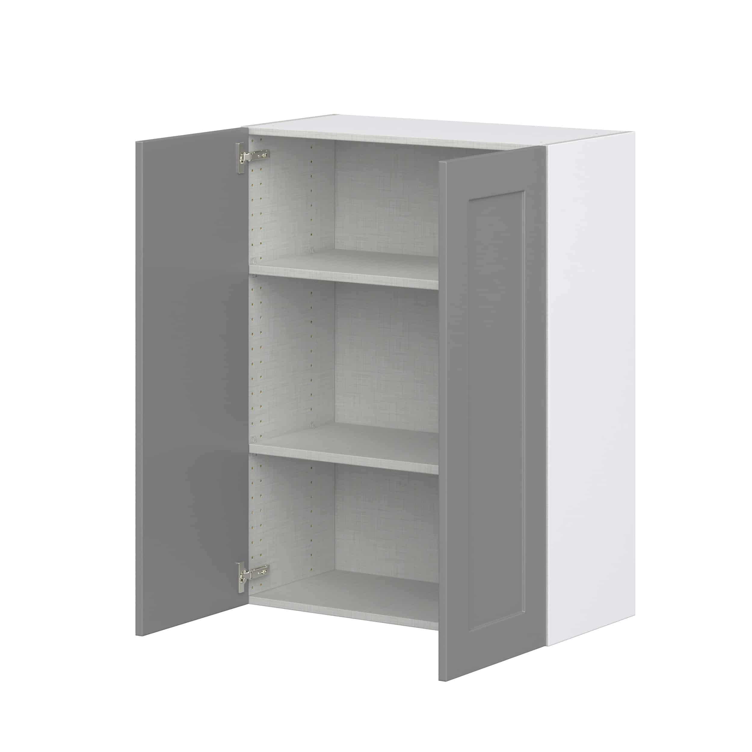 Willow Painted Slate Gray Shaker Assembled Wall Cabinet with 2 Full High Doors (30 in. W x 40 in. H x 14 in. D)