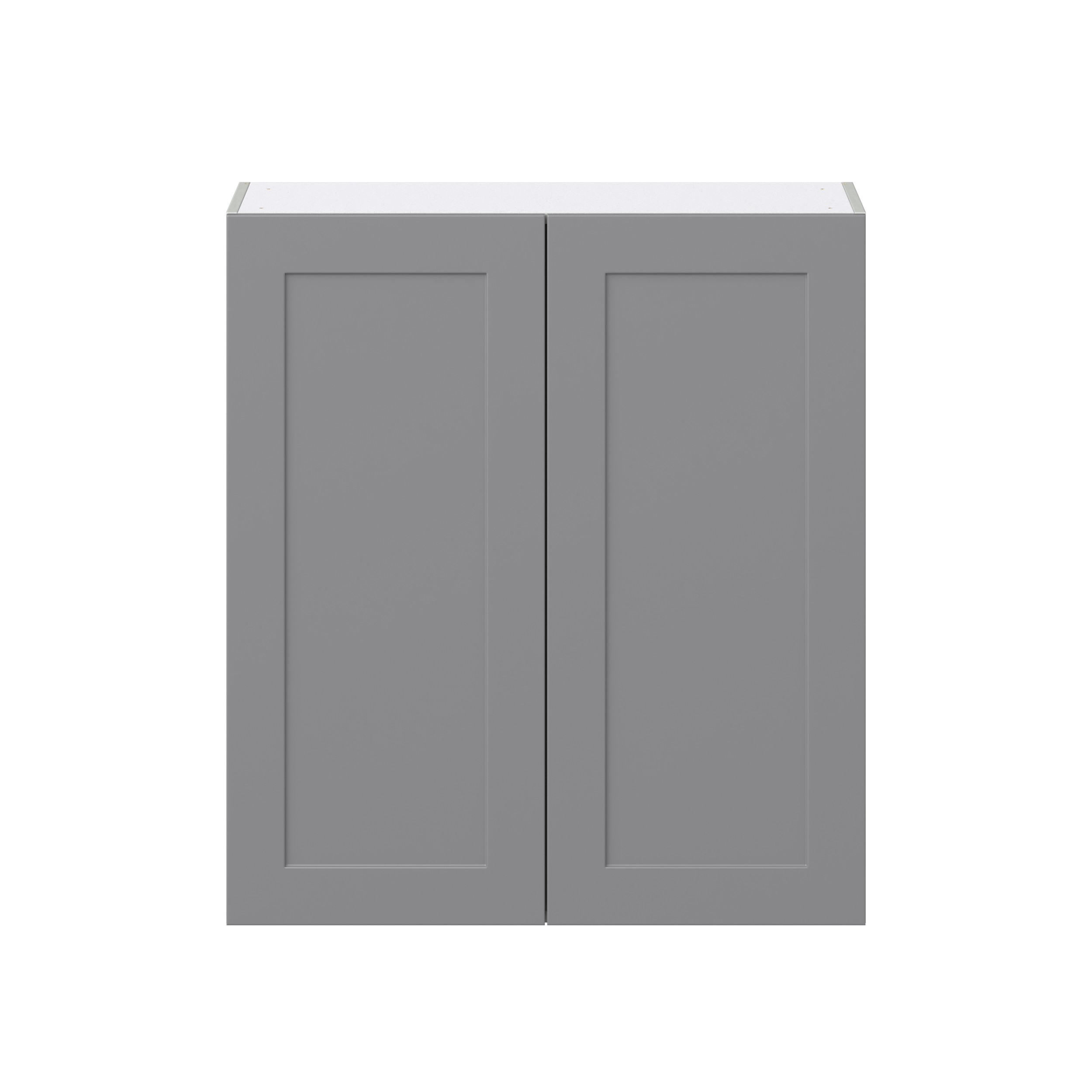 Willow Painted Slate Gray Shaker Assembled Wall Cabinet with 2 Full ...