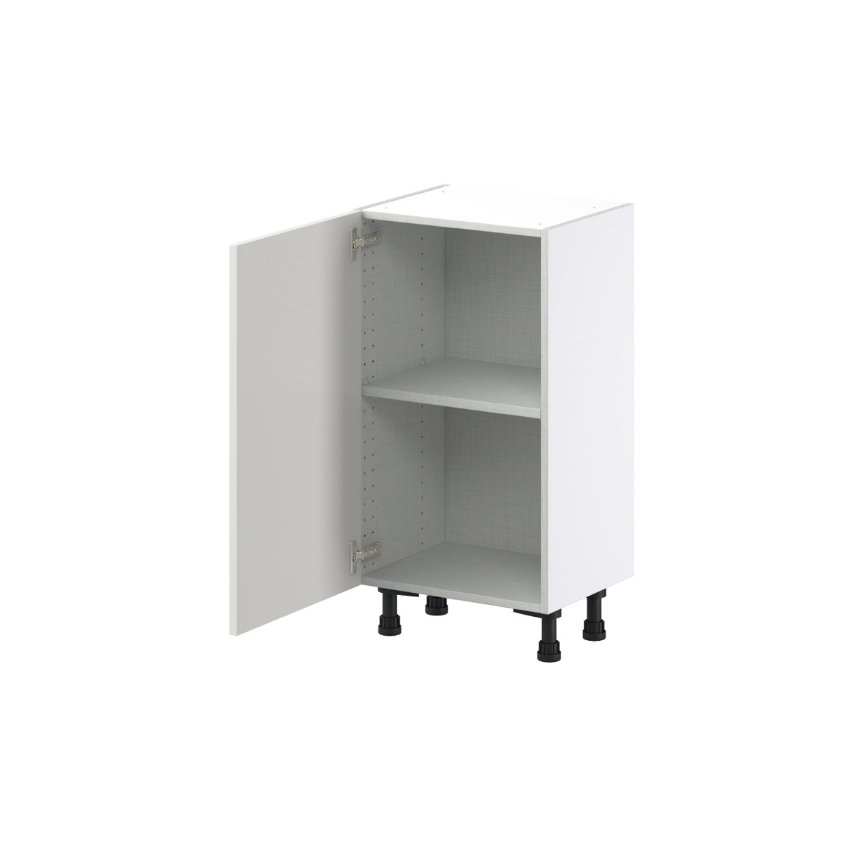 Wisteria Painted Light Gray Recessed Assembled Shallow Base Cabinet with a Full High Door(18 in. W x 34.5 in. H x 14 in. D)