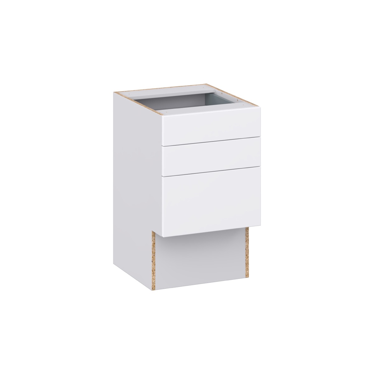 Wisteria Painted Light Gray Recessed Assembled 18 in. W x 30 in. H x 21 in. D Vanity ADA Drawer Base Cabinet with 3 Drawers