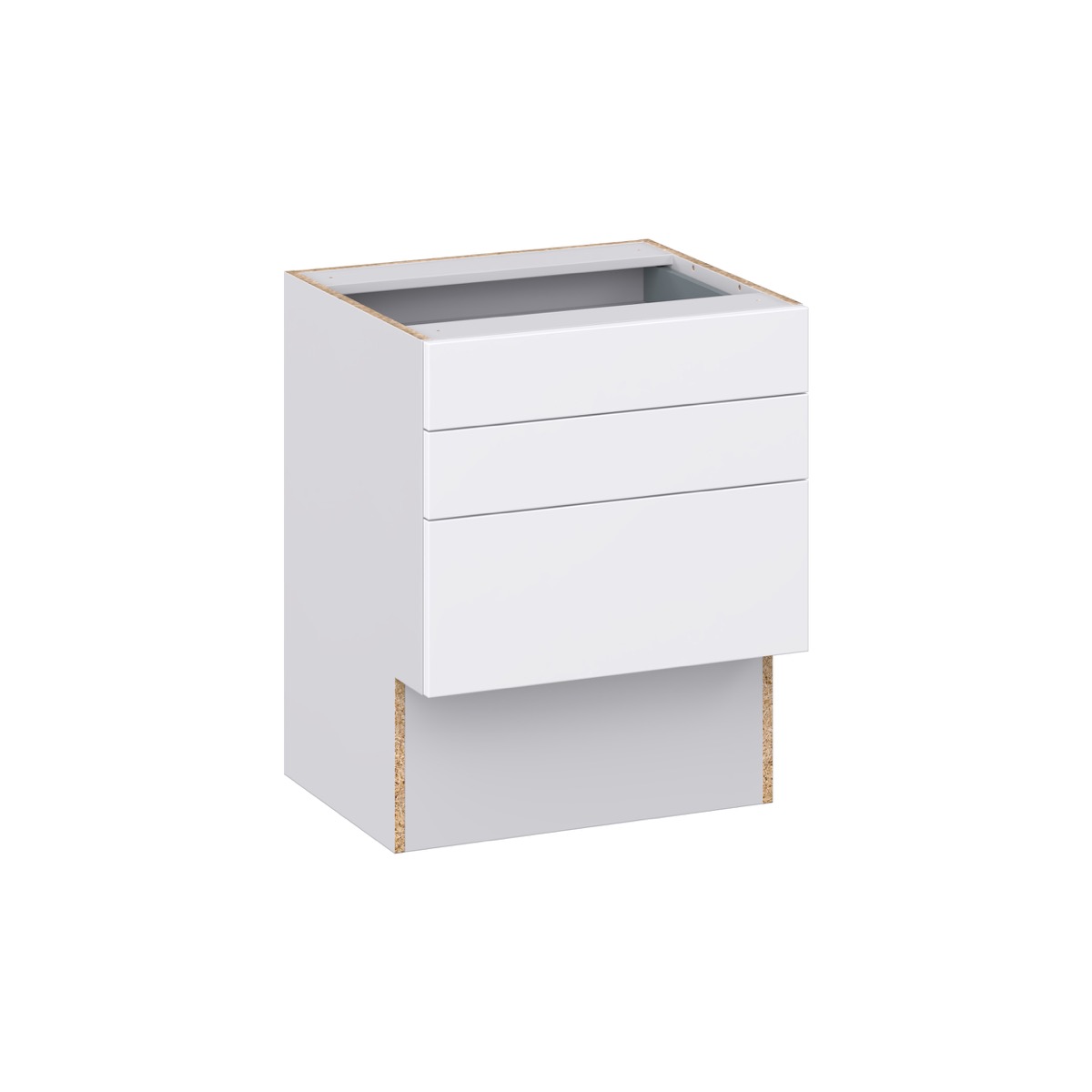 Wisteria Painted Light Gray Recessed Assembled 24 in. W x 30 in. H x 21 in. D Vanity ADA Drawer Base Cabinet with 3 Drawers