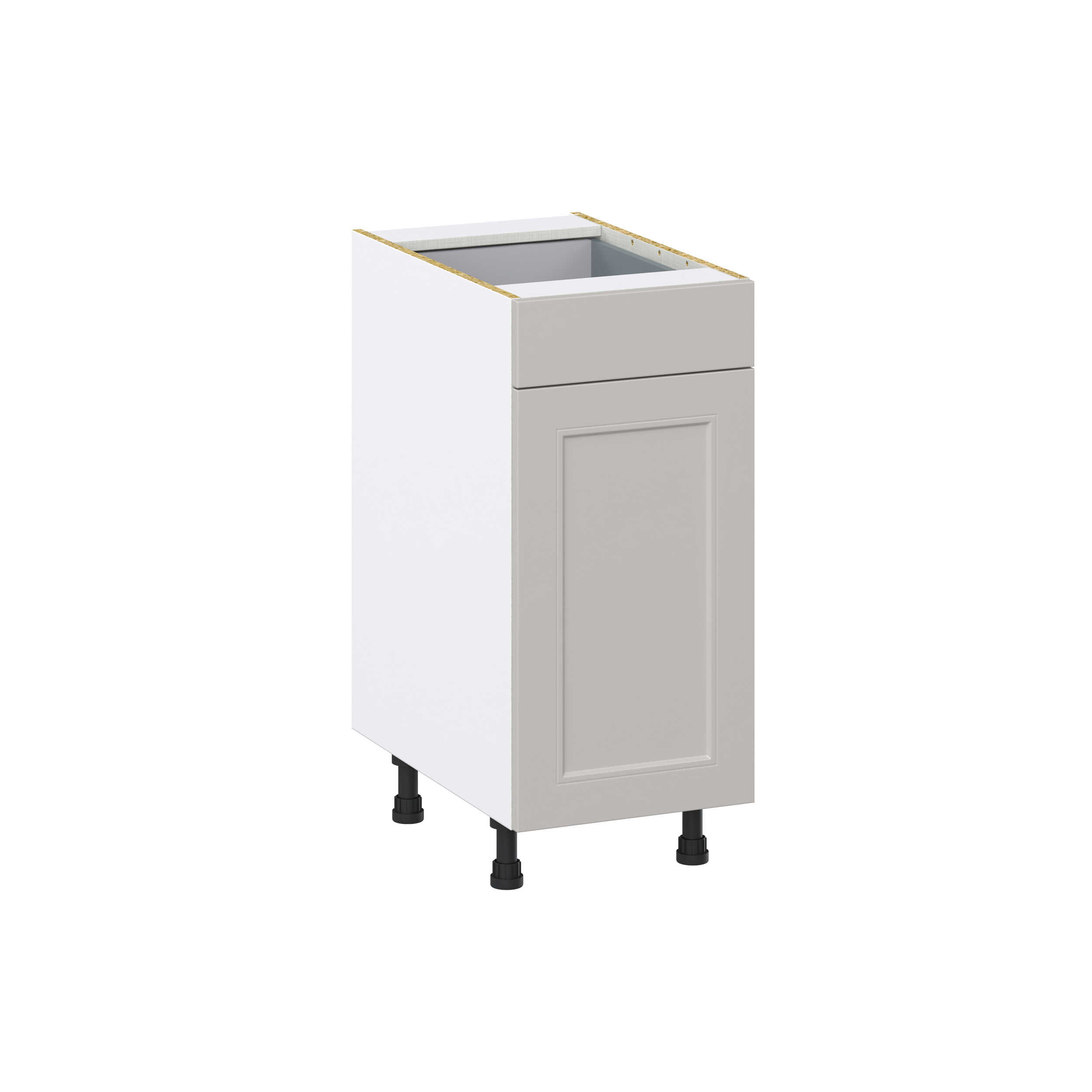 Wisteria Painted Light Gray Recessed Assembled Base Cabinet With a Pull Out (15 in. W x 34.5 in. H x 24 in. D)