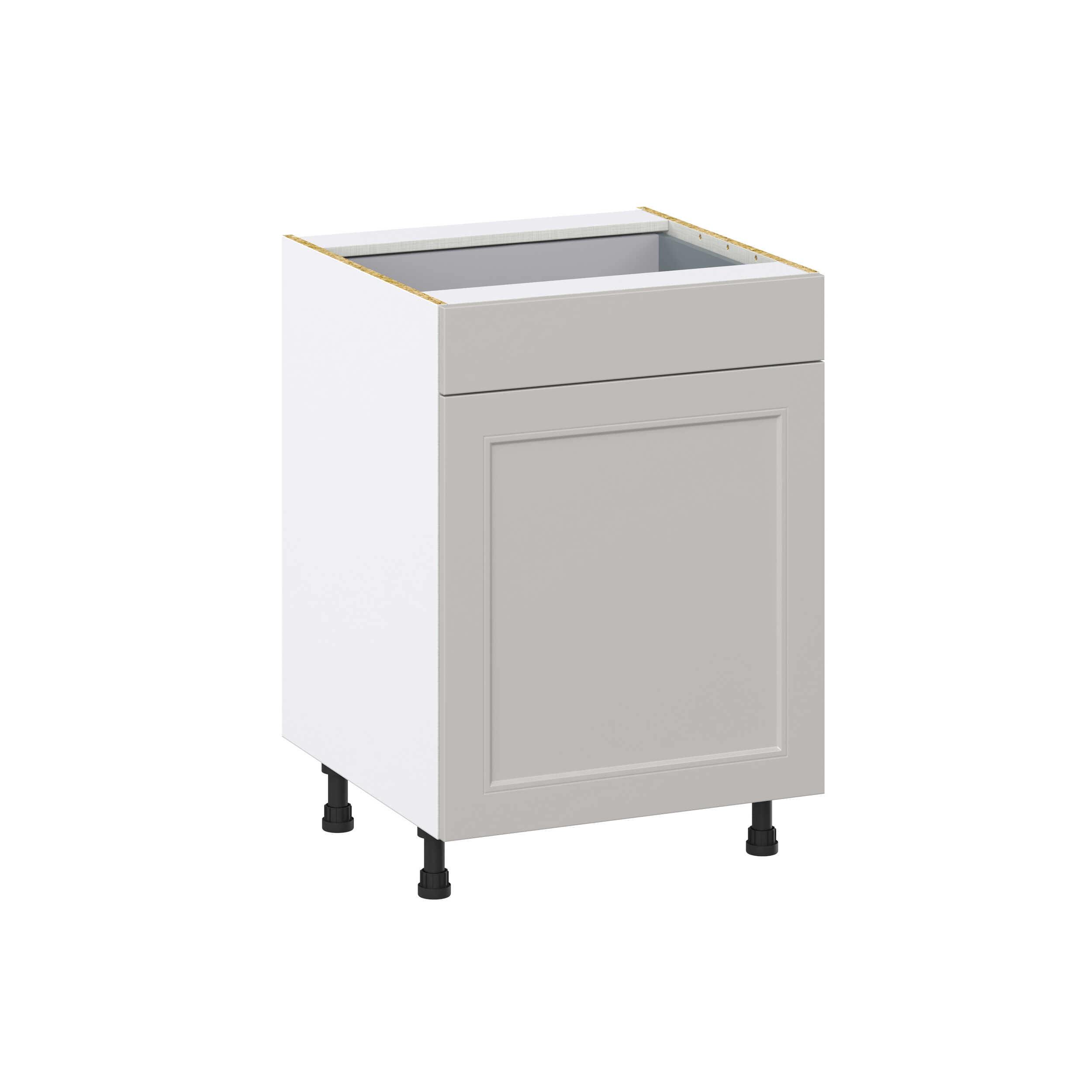 Wisteria Painted Light Gray Recessed Assembled Base Cabinet With a Pull Out (24 in. W x 34.5 in. H x 24 in. D)