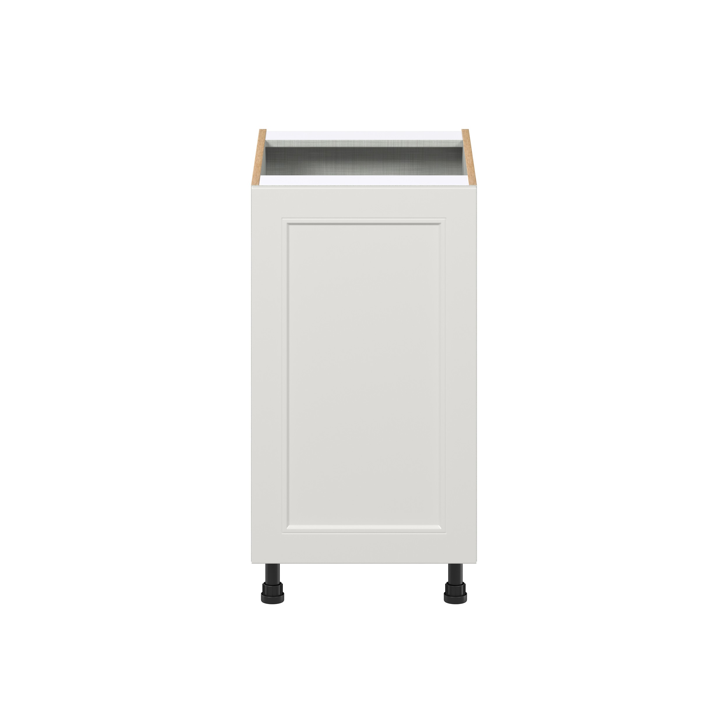 Wisteria Painted Light Gray Recessed Assembled Full High Door with 2 Pull Out Waste Bin Kitchen Cabinet (18 in. W x 34.5 in. H x 24 in. D)