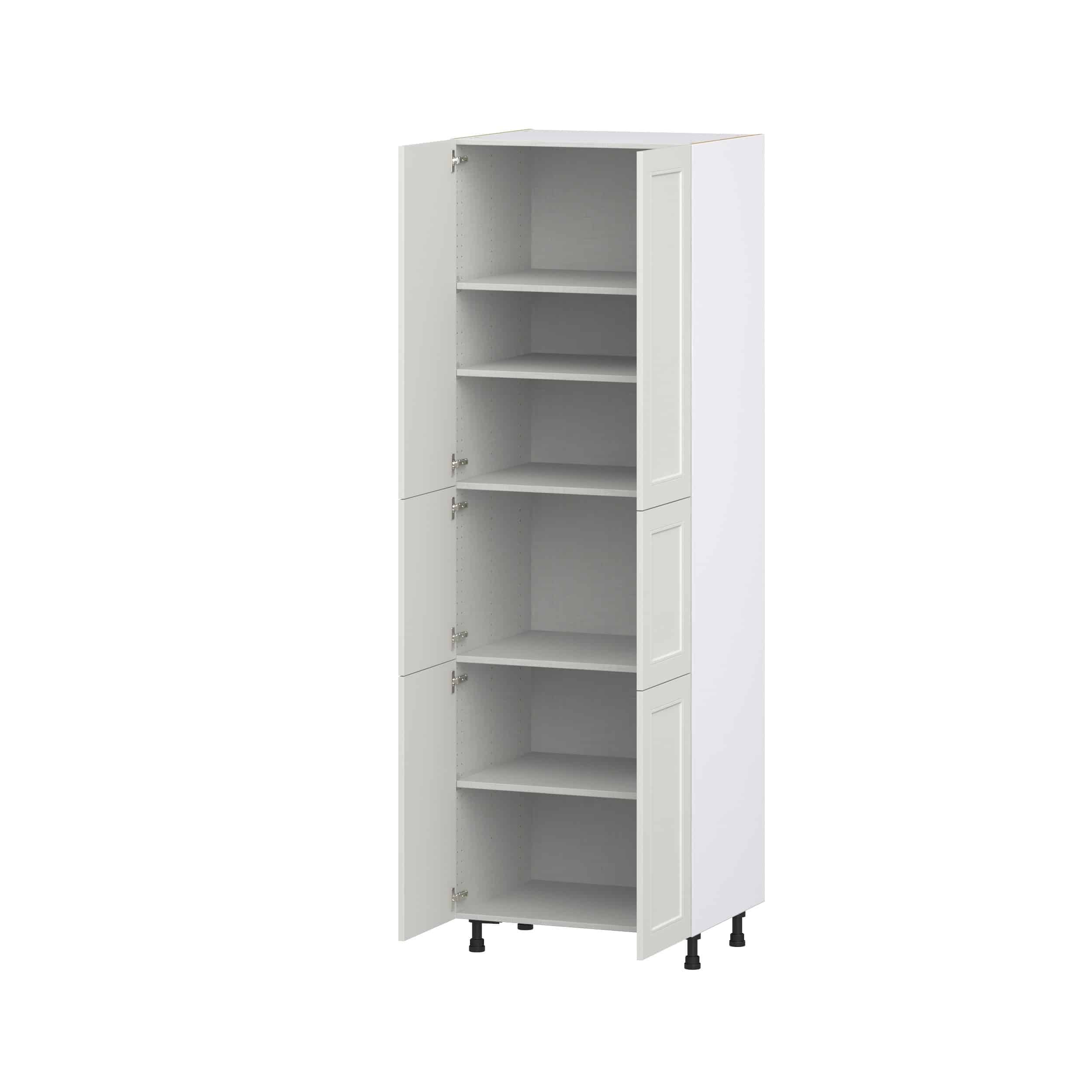 Wisteria Painted Light Gray Recessed Assembled Pantry Cabinet with 5 Shelves (30 in. W x 94.5 in. H x 24 in. D)