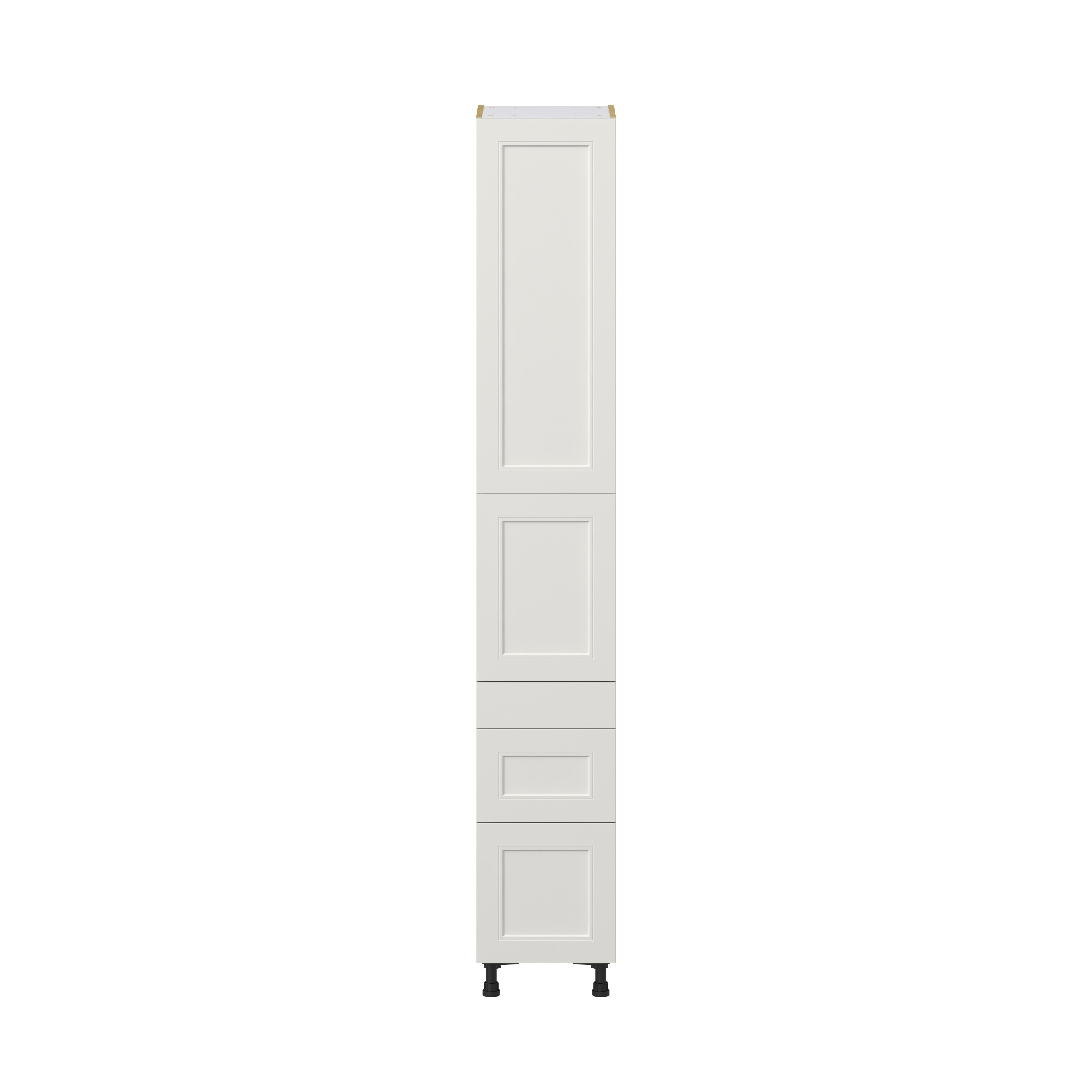 Wisteria Painted Light Gray Recessed Assembled Pantry Cabinet with 3 Drawers and 2 Inner Drawers (15 in. W x 94.5 in. H x 24 in. D)