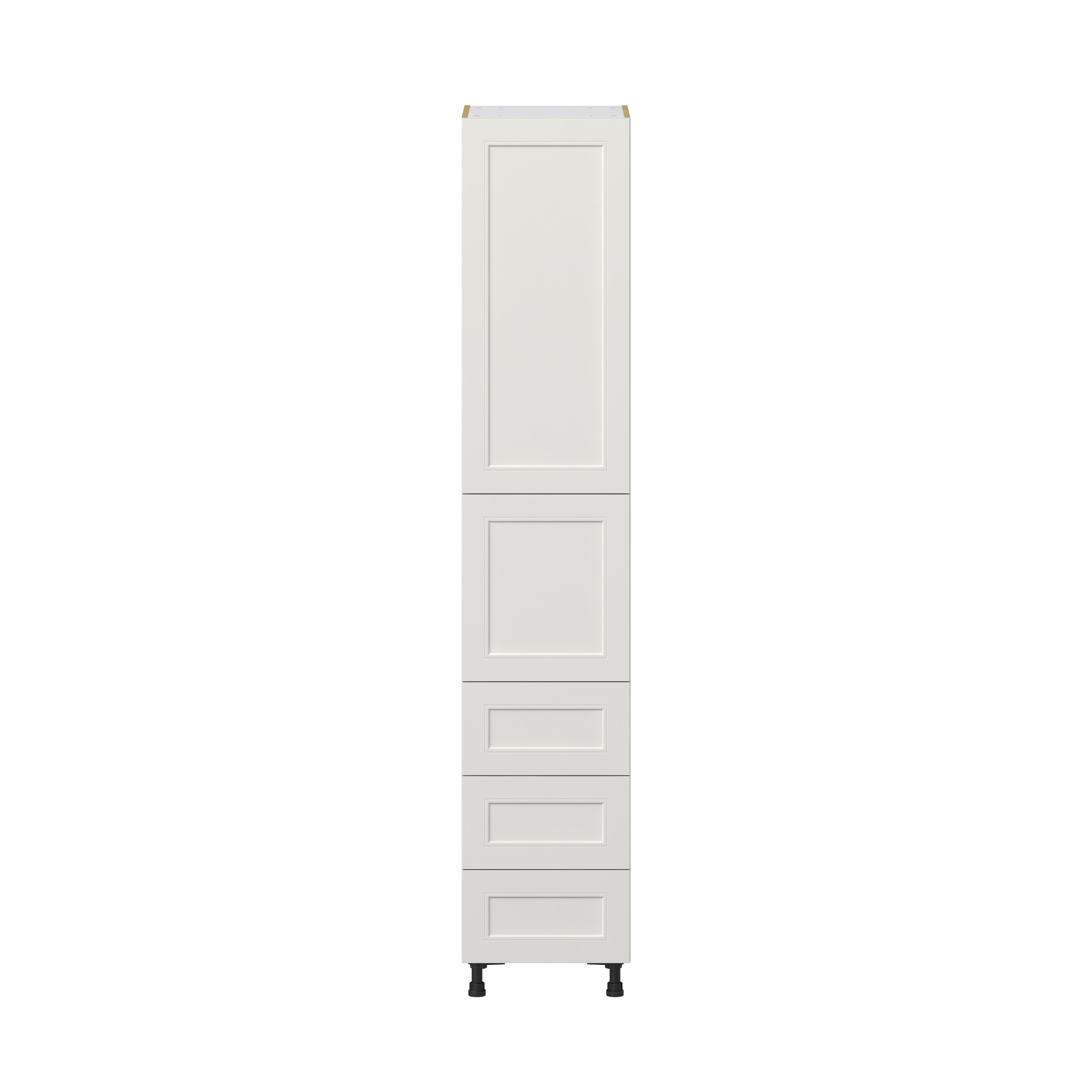 Wisteria Painted Light Gray Recessed Assembled Pantry Cabinet 1 Doors with 3 Drawers and 2 Inner Drawers (18 in. W X 94.5 in. H X 24 in. D)