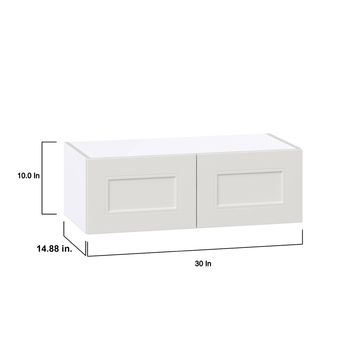 Wisteria Painted Light Gray Recessed Assembled Wall Bridge  Cabinet (30 in. W x 10 in. H x 14 in. D)