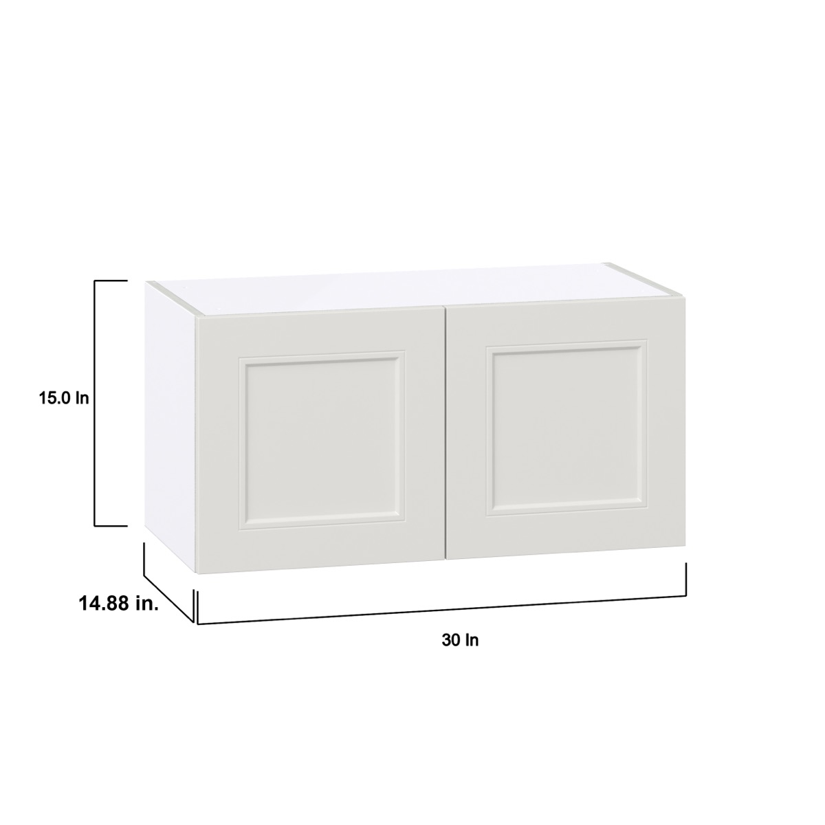 Wisteria Painted Light Gray Recessed Assembled Wall Bridge  Cabinet (30 in. W X 15 in. H X 14 in. D)