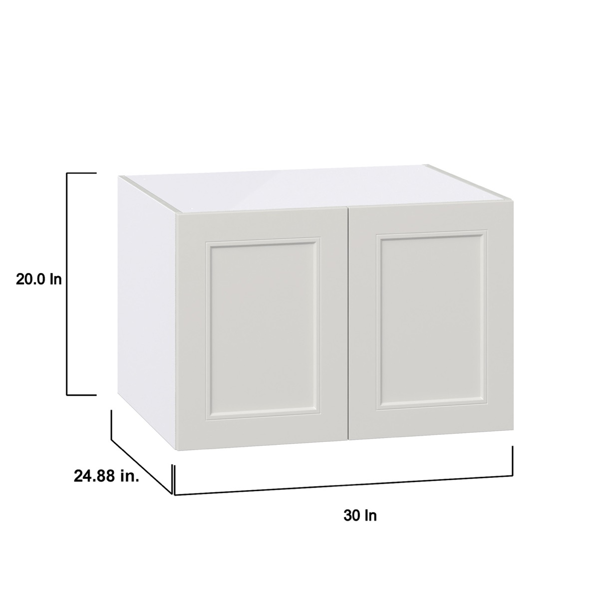 Wisteria Painted Light Gray Recessed Assembled Deep Wall Bridge Cabinet (30 in. W x 20 in. H x 24 in. D)