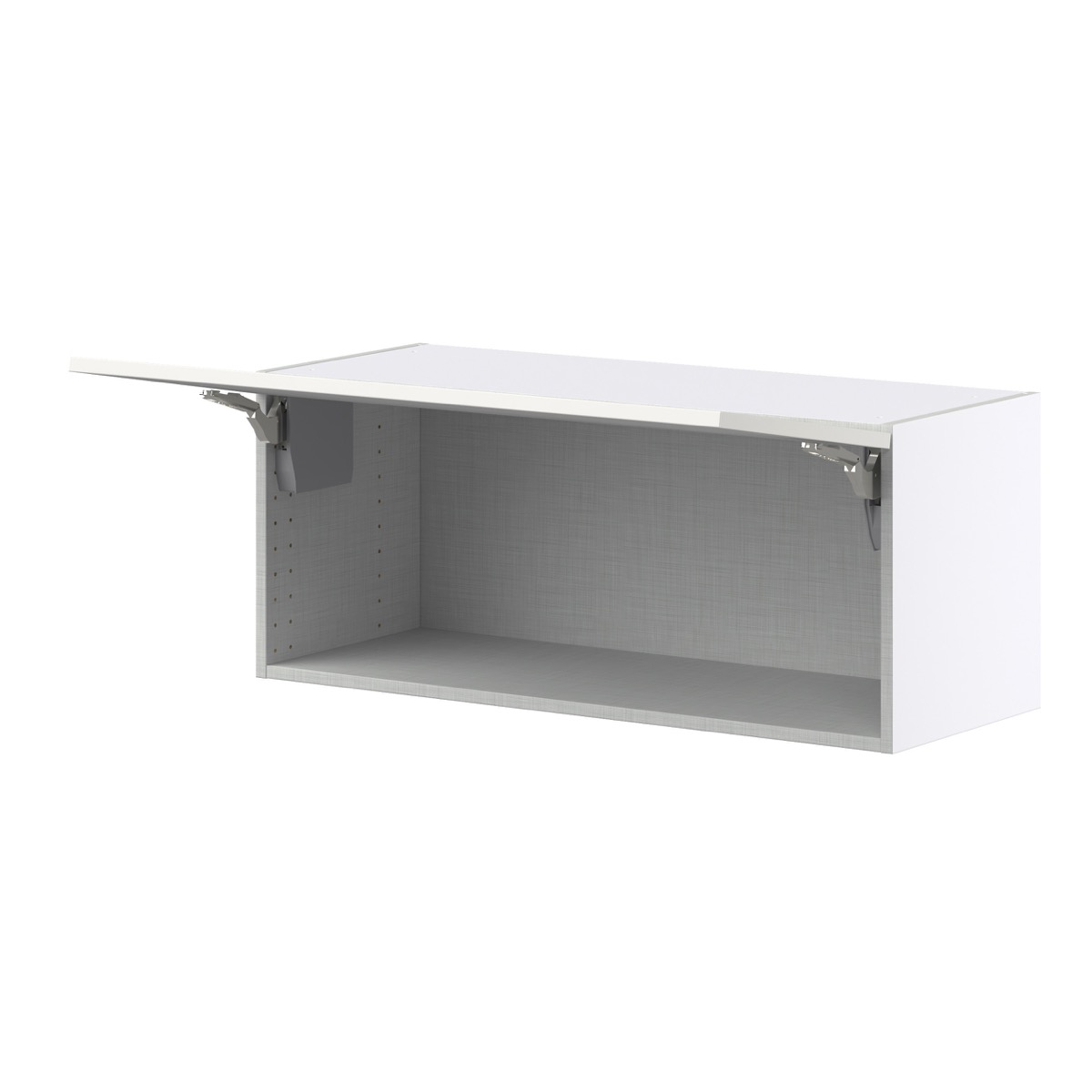 Wisteria Painted Light Gray Recessed Assembled Wall Bridge  Cabinet with Lift Up Door (36 in. W x 15 in. H x 14 in. D)