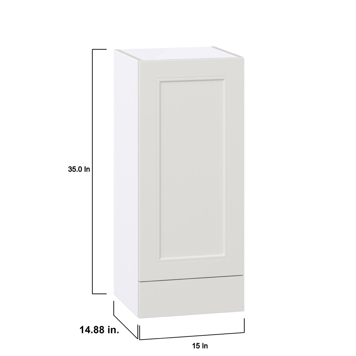 Wisteria Painted Light Gray Recessed Assembled Wall  Cabinet with a Door and a 5 in. Drawer (15 in. W x 35 in. H x 14 in. D)