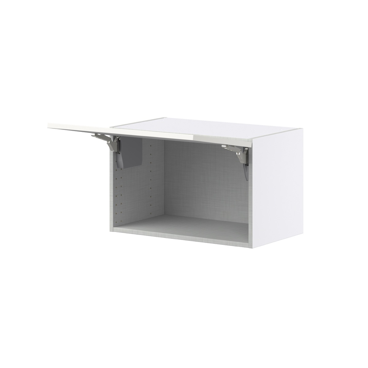 Wisteria Painted Light Gray Recessed Assembled Wall Bridge  Cabinet with Lift Up Door (24 in. W X 15 in. H X 14 in. D)