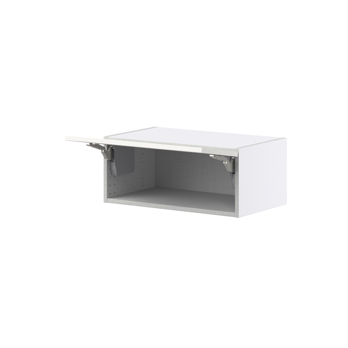 Wisteria Painted Light Gray Recessed Assembled Wall Bridge  Cabinet with Lift Up Door (24 in. W X 10 in. H X 14 in. D)