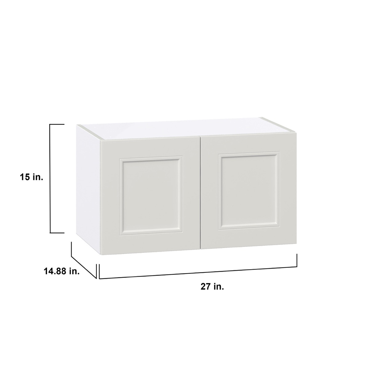 Wisteria Painted Light Gray Recessed Assembled Wall Bridge  Cabinet (30 in. W X 15 in. H X 14 in. D)