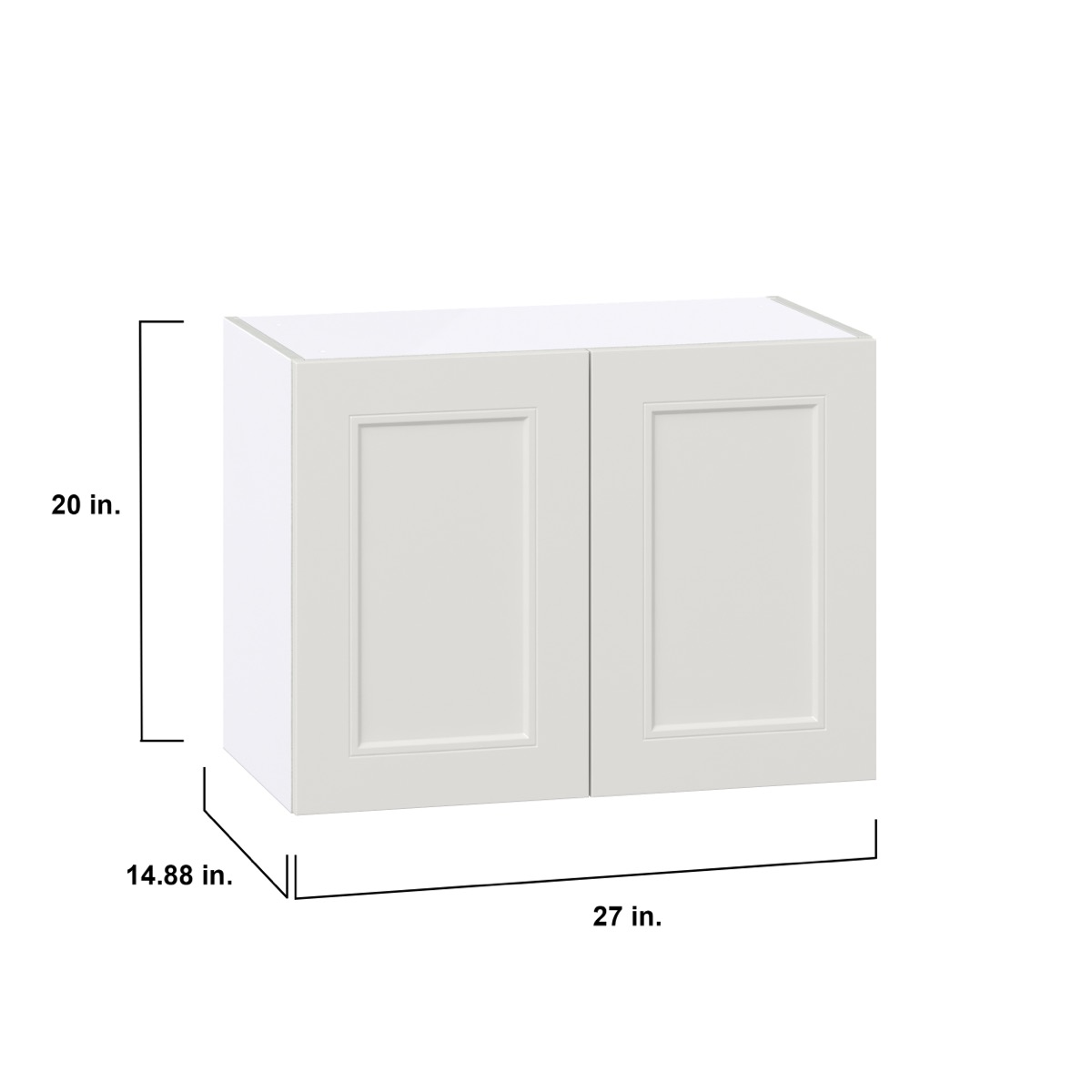 Wisteria Painted Light Gray Recessed Assembled Wall Bridge  Cabinet (27 in. W X 20 in. H X 14 in. D)