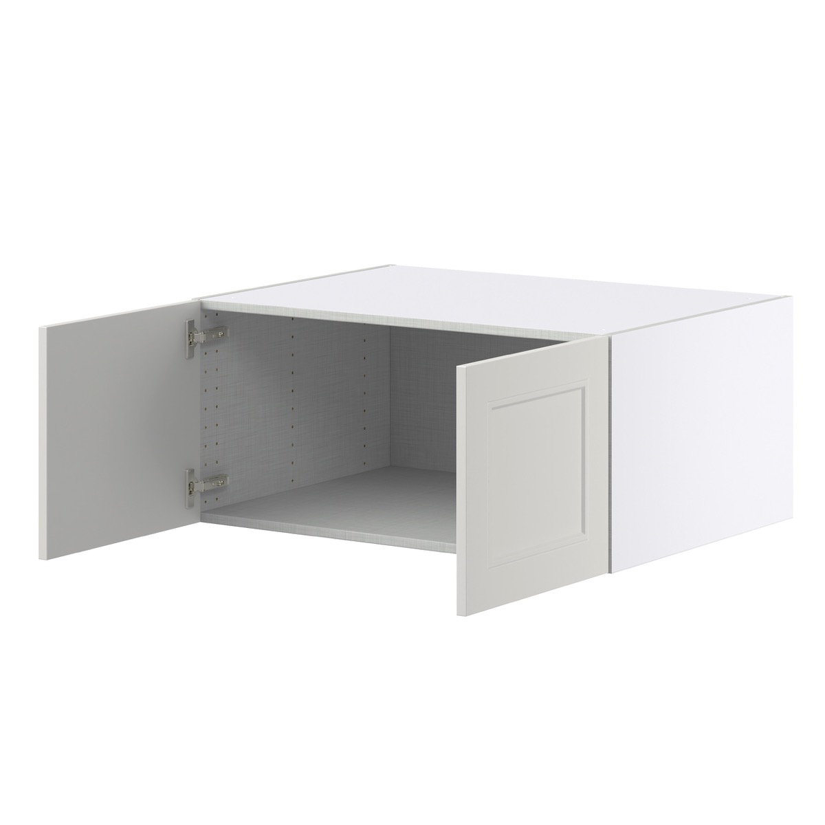 Wisteria Painted Light Gray Recessed Assembled Deep Wall Bridge  Cabinet (33 in. W X 15 in. H X 24 in. D)