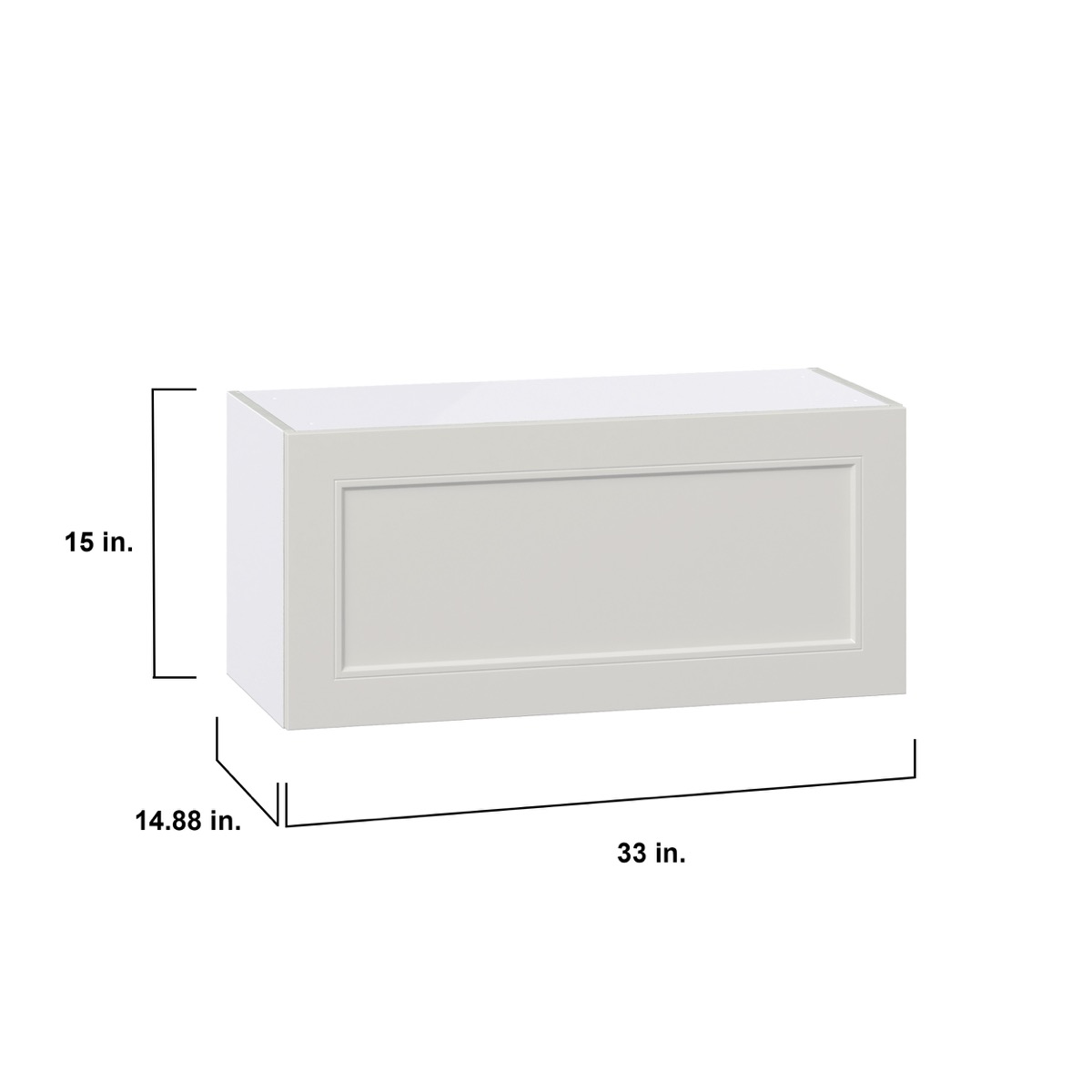 Wisteria Painted Light Gray Recessed Assembled Wall Bridge  Cabinet with Lift Up Door (33 in. W X 15 in. H X 14 in. D)