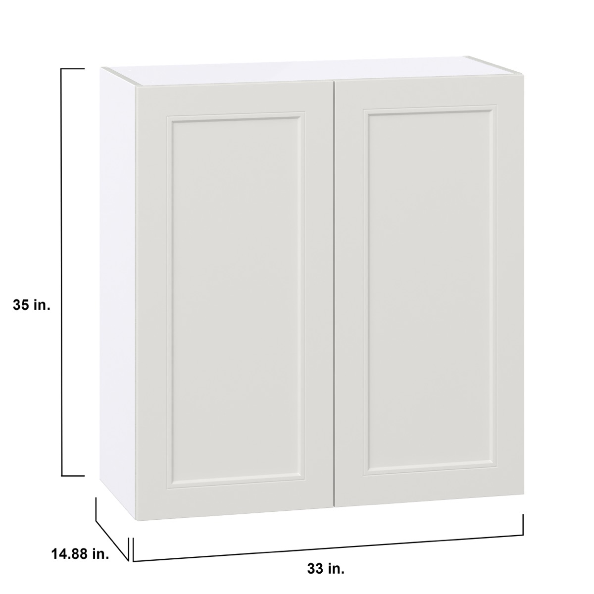 Wisteria Painted Light Gray Recessed Assembled Wall  Cabinet (33 in. W X 35 in. H X 14 in. D)