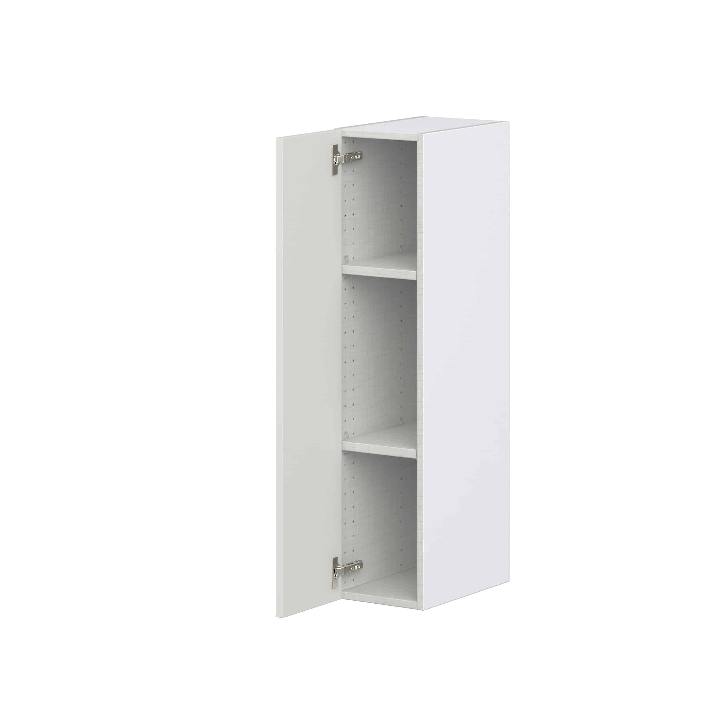 Wisteria Painted Light Gray Recessed Assembled Wall Cabinet with Full High Door (9 in. W x 40 in. H x 14 in. D)