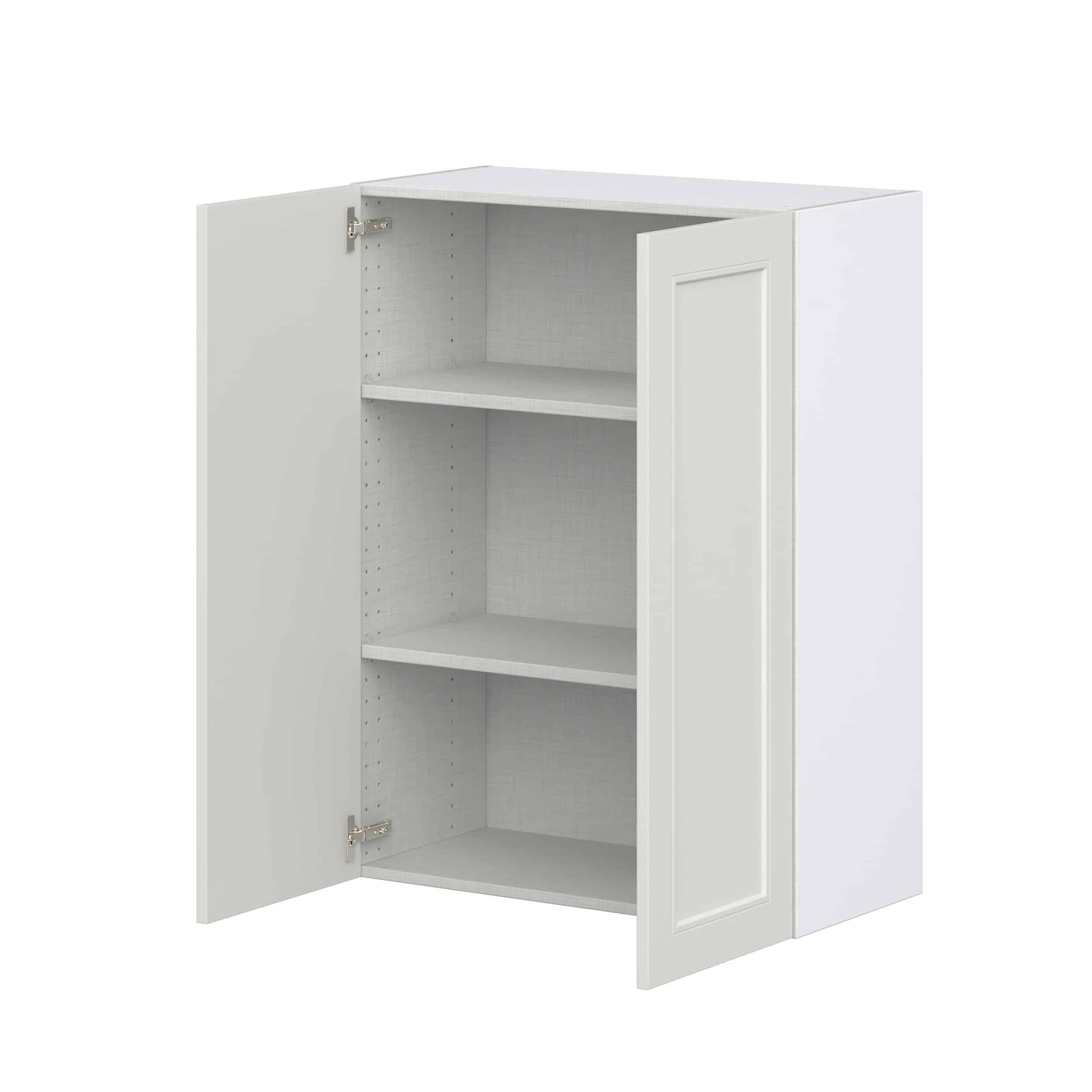 Wisteria Painted Light Gray Recessed Assembled Wall Cabinet with 2 Full High Doors (30 in. W x 40 in. H x 14 in. D)